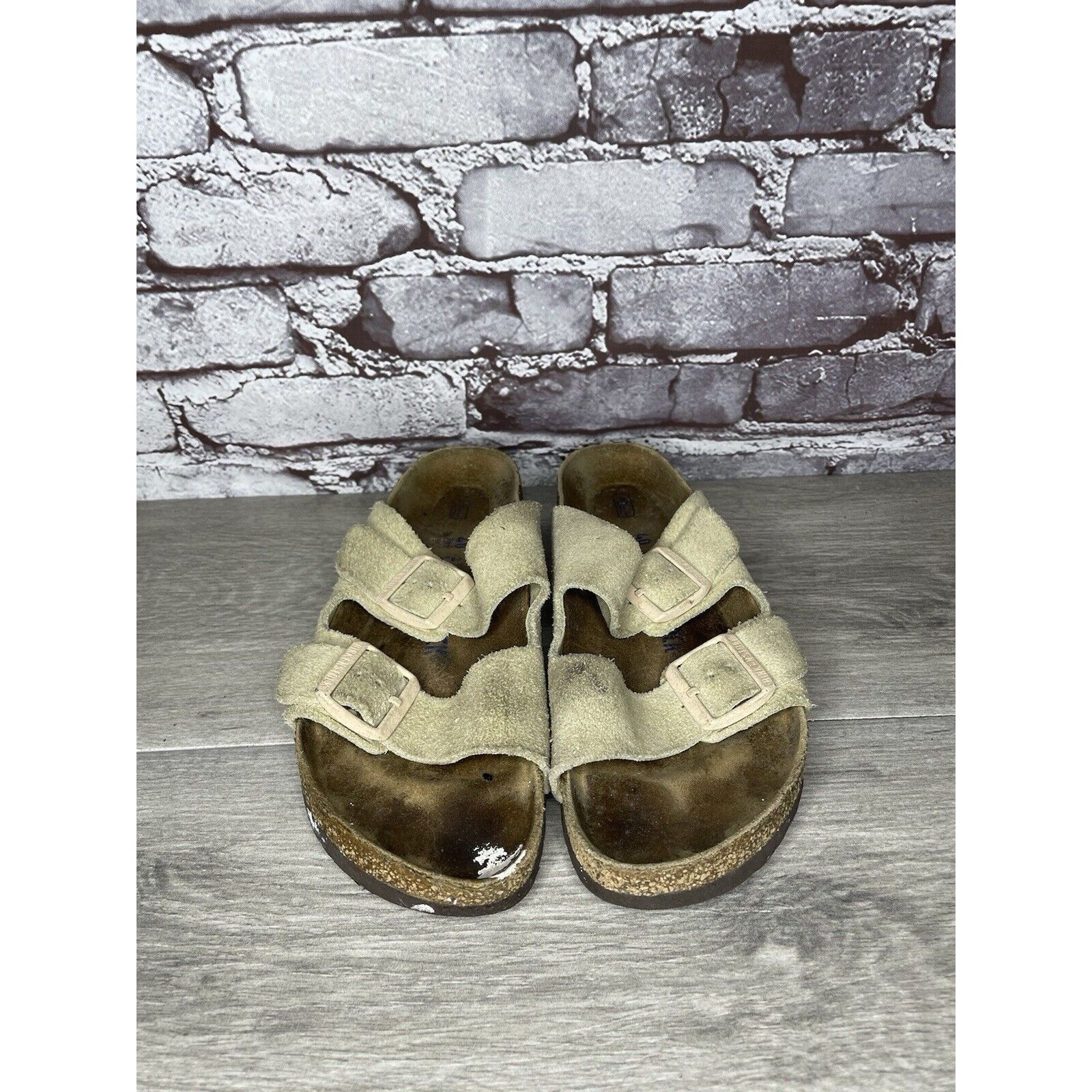 Birkenstock Birkenstock Arizona SOFT FOOTBED Beige Suede Leather Sandals Size US 10 / IT 40 - 23 Thumbnail