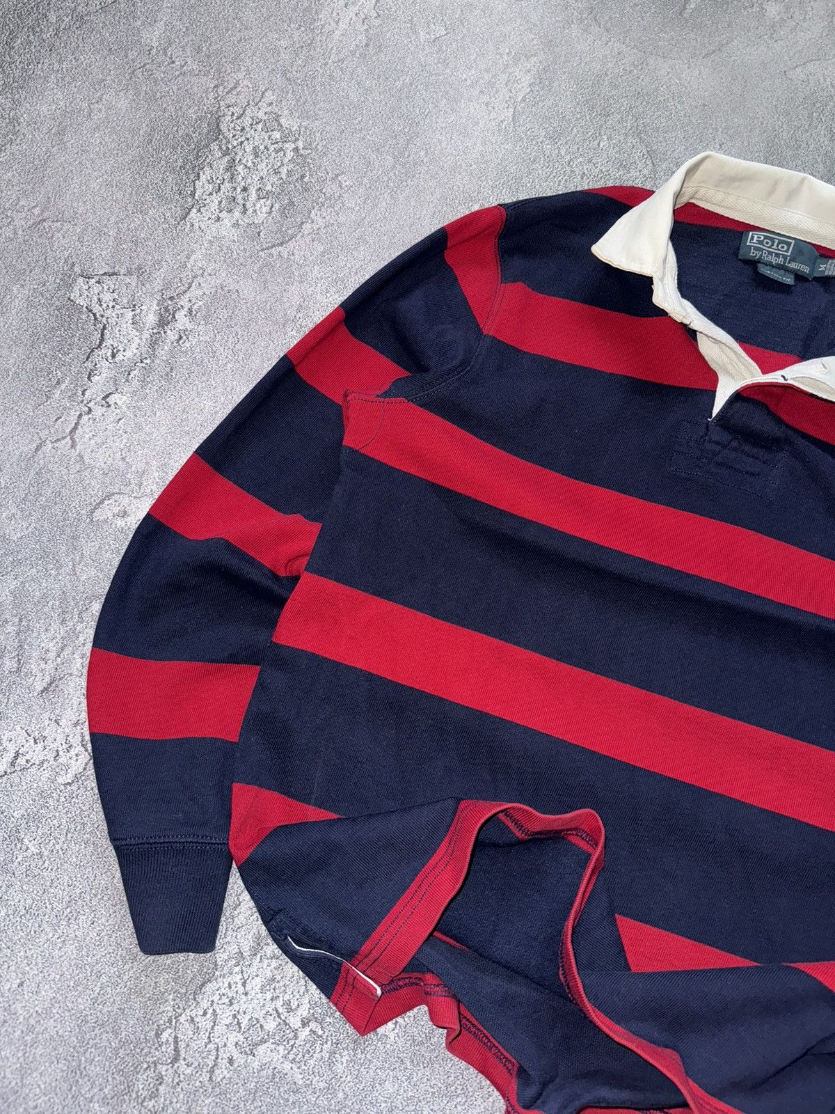 Polo Ralph Lauren × Vintage Polo Ralph Lauren M vintage sweatshirt rugby button up 90s Size US M / EU 48-50 / 2 - 3 Thumbnail