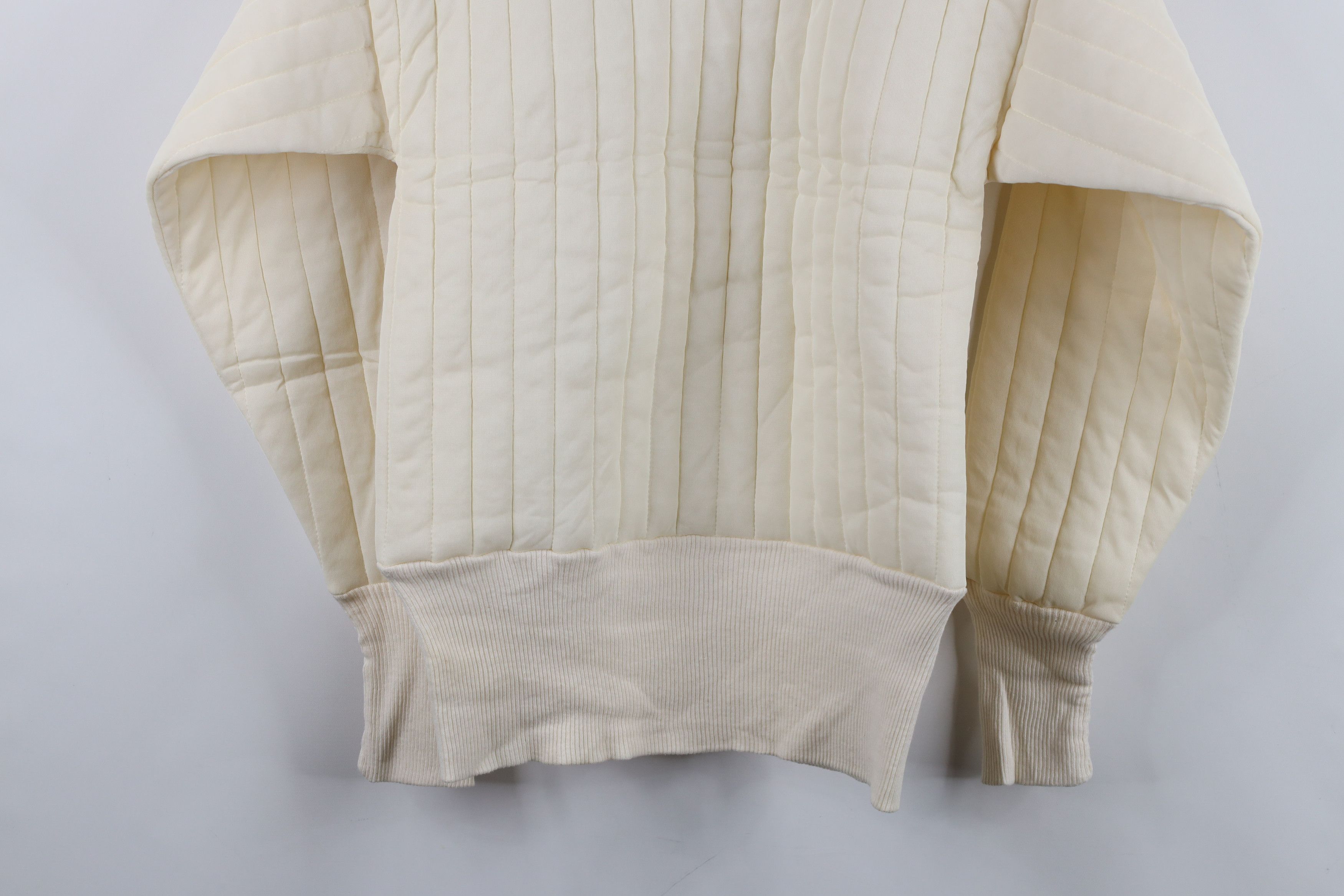 Vintage Vintage 50s Streetwear Quilted Thermal Sweatshirt Cream USA Size US S / EU 44-46 / 1 - 13 Thumbnail