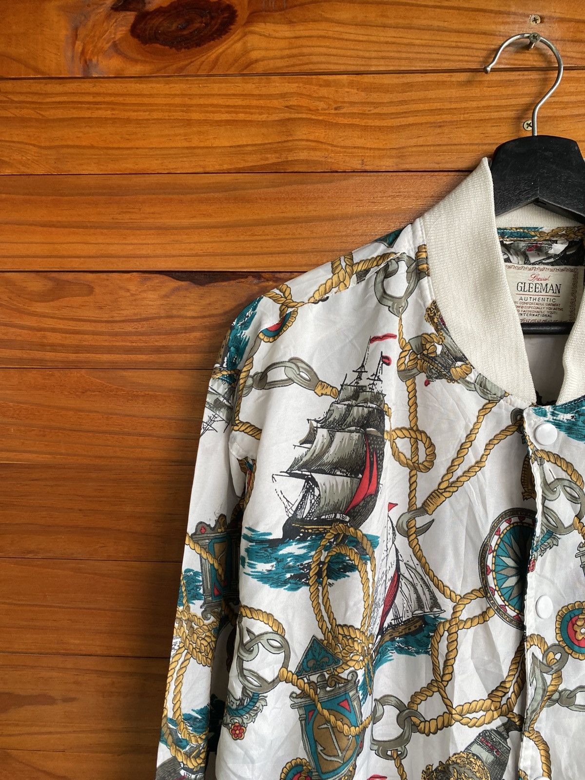 Japanese Brand Gleeman Nautical Print Vintage Chain & Ship Pattern Jacket Size US L / EU 52-54 / 3 - 11 Thumbnail