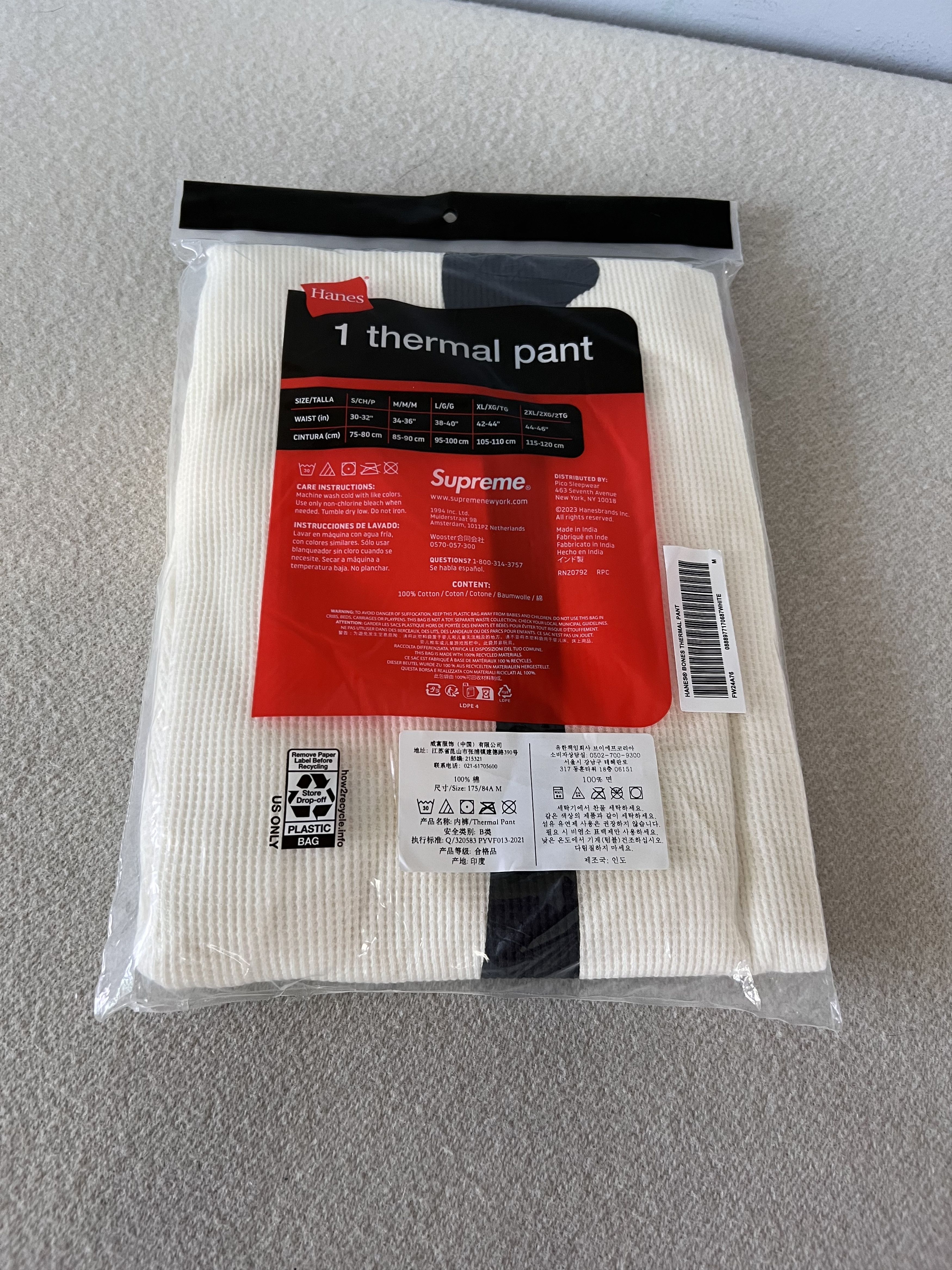 Hanes × Supreme Supreme Hanes Bones Thermal Pants in White Size US 32 / EU 48 - 3 Thumbnail