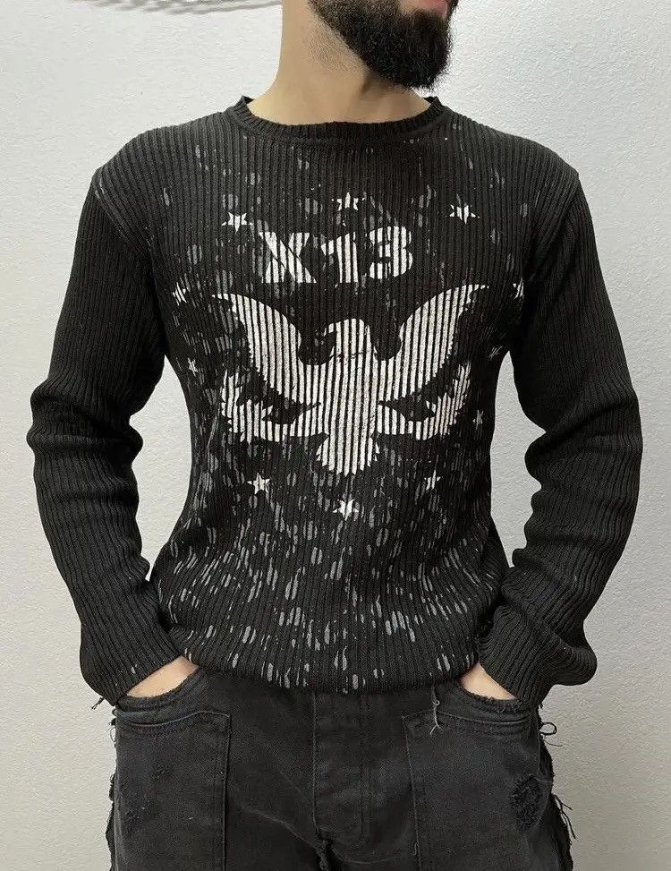 Diesel Vintage Avant Garde Style Striped Sweater Faded Knitted Y2K Size US M / EU 48-50 / 2 - 1 Thumbnail