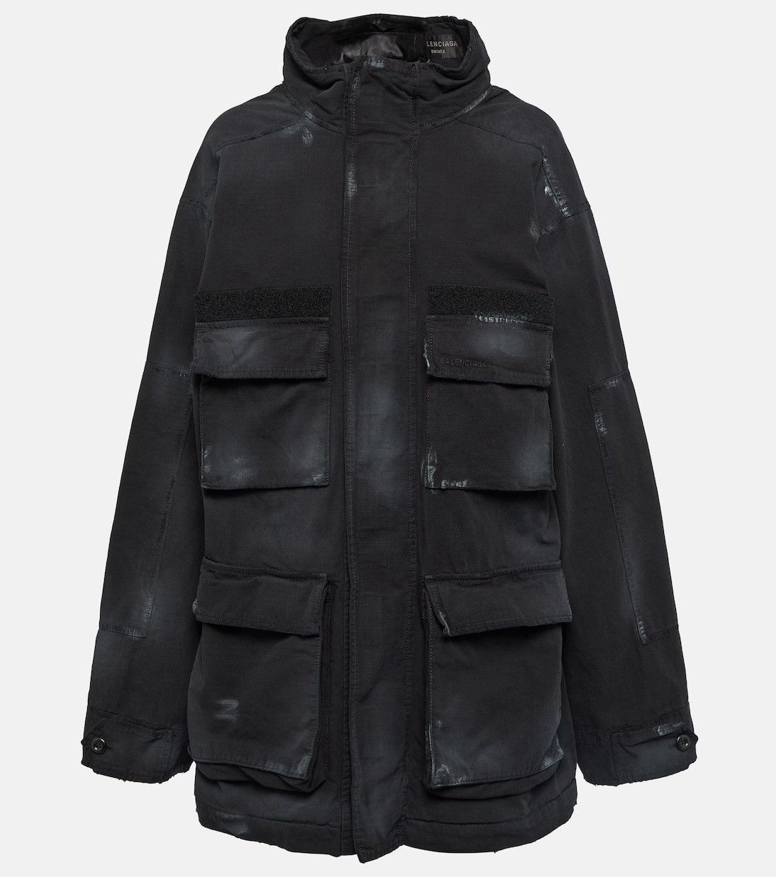 Balenciaga Double Front Cotton Military Parka