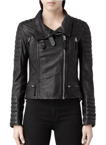 Allsaints AllSaints Women's Black Steine Leather Biker Jacket UK 8 Size S / US 4 / IT 40 - 4 Thumbnail
