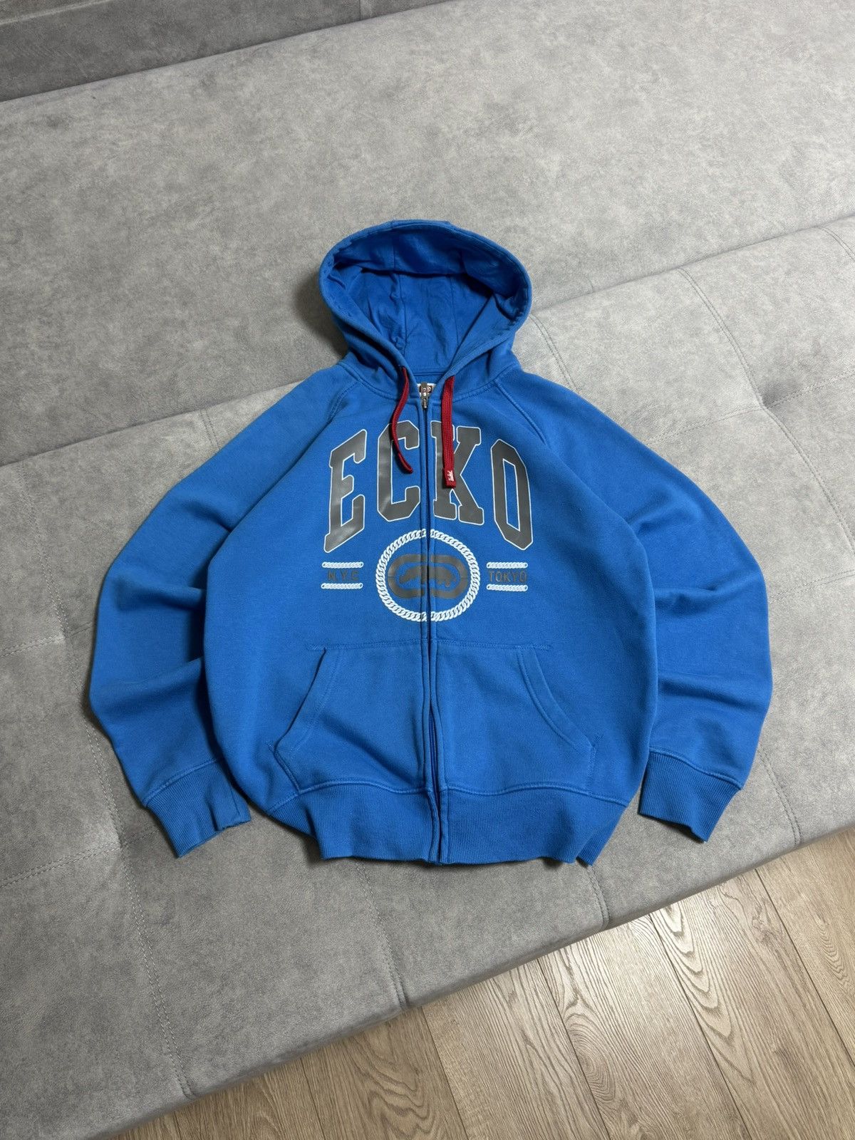 Ecko Unltd. Vintage ECKO UNLTD. Blue Zip Hoodie Size L Big Logo Skate Size US L / EU 52-54 / 3 - 1 Thumbnail