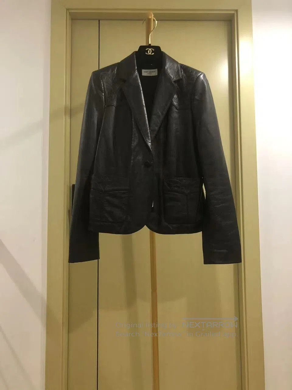 Saint Laurent Paris Saint Laurent Black Leather Blazer. Size M / US 6-8 / IT 42-44 - 1 Thumbnail