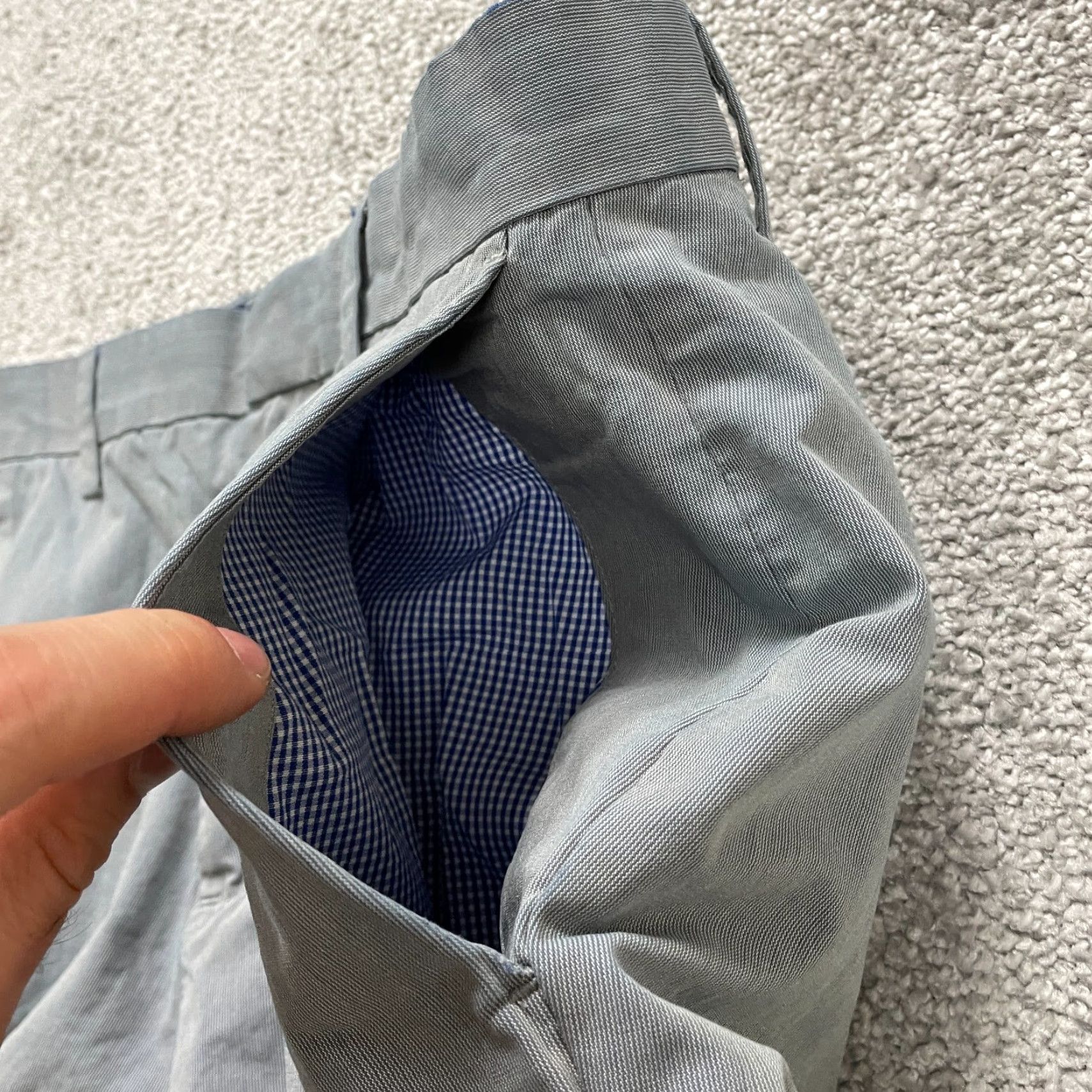 Banana Republic VINTAGE Banana Republic Slim Fit Dress Pants Mens 32x30 Blue Straight Leg Business Workwear Size US 32 / EU 48 - 3 Thumbnail