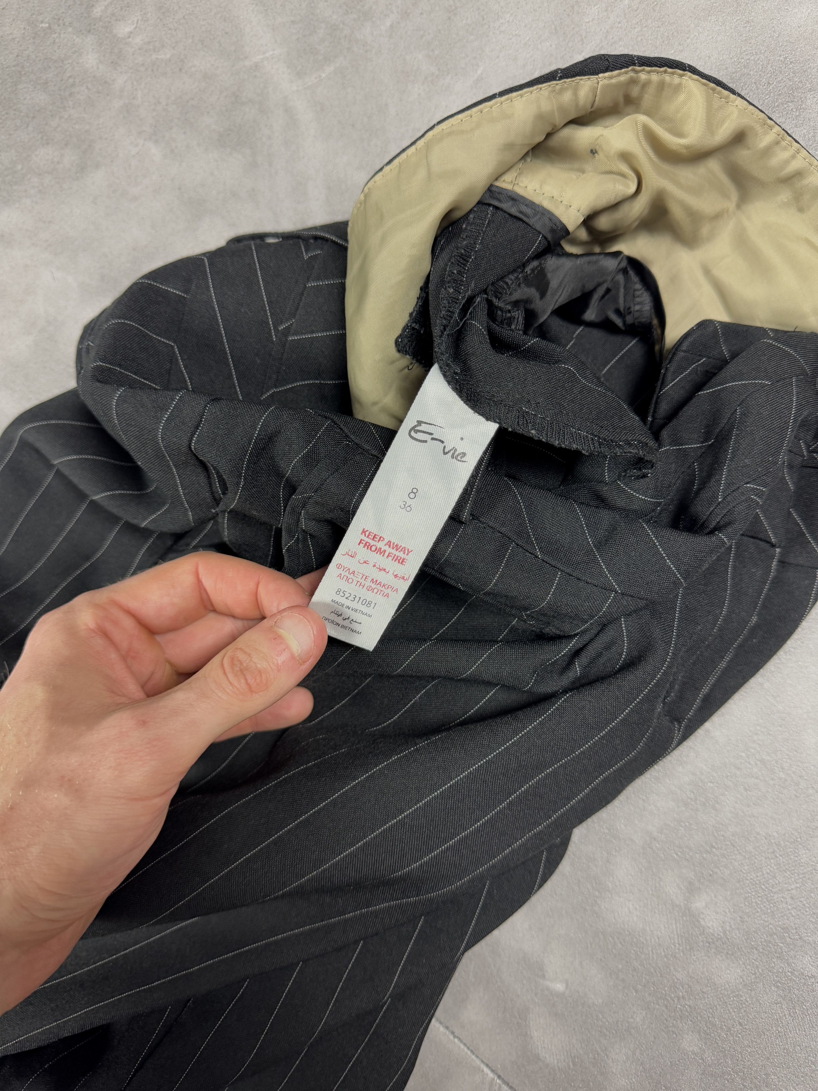 Vintage Vintage striped suit pants flared black retro 90s y2k Size 26" / US 2 / IT 38 - 9 Thumbnail