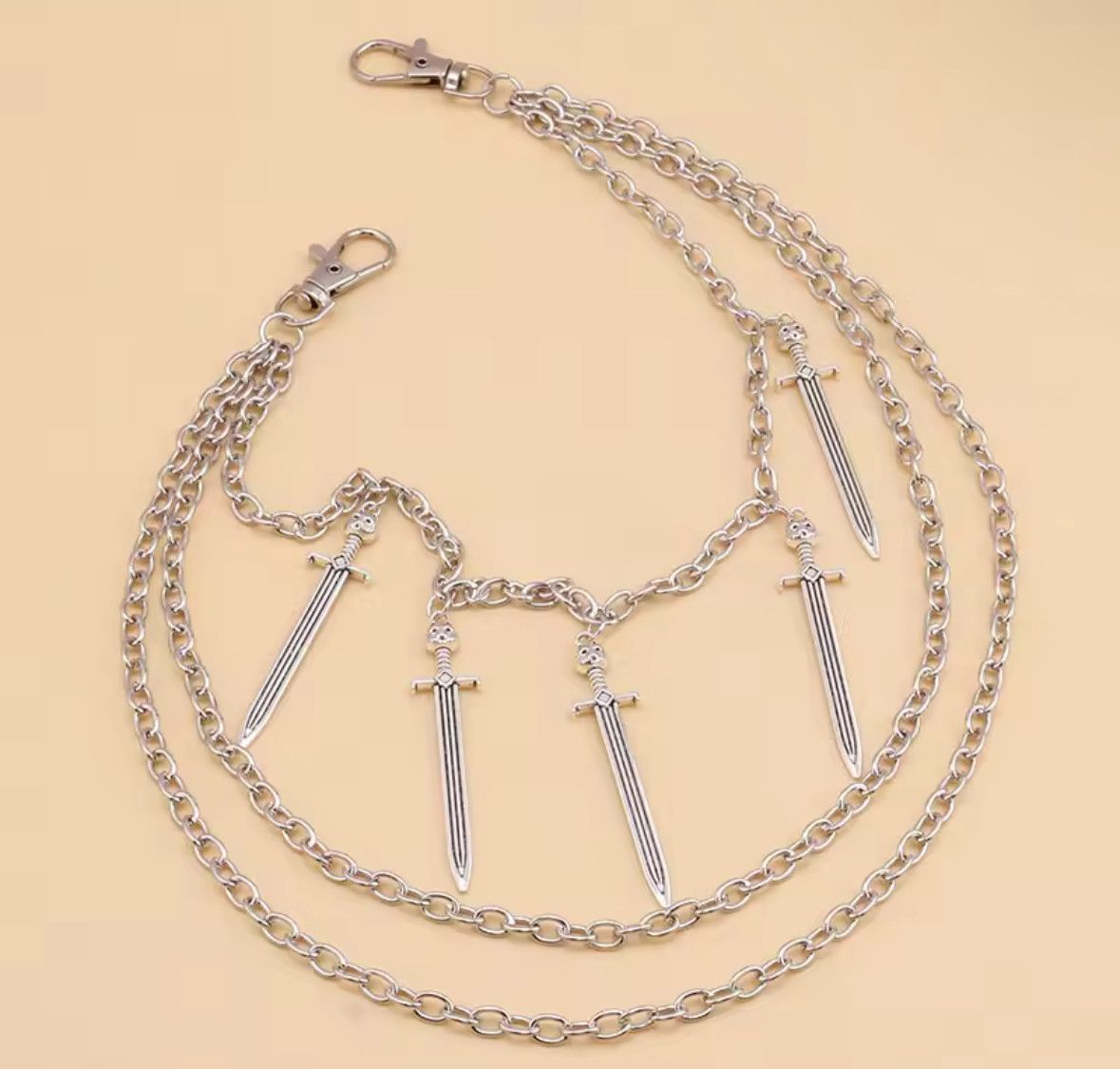 Other Punk Metal Pants Chain Wallet Belt Chain Long Sword Pendant Size ONE SIZE - 3 Thumbnail
