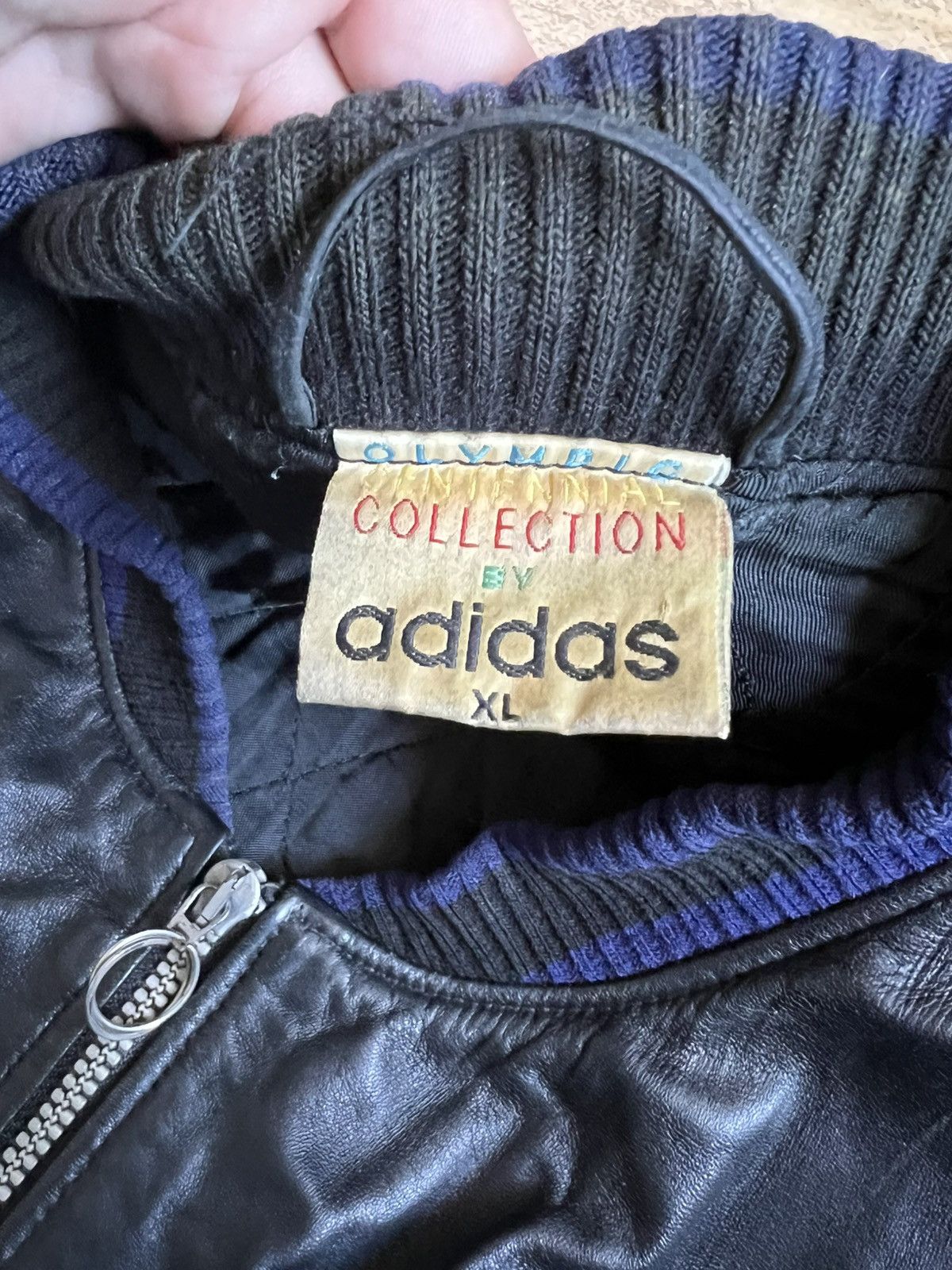 Adidas Vintage Adidas Leather Bomber Jacket Olympic Collection 1960 Size US XL / EU 56 / 4 - 7 Thumbnail