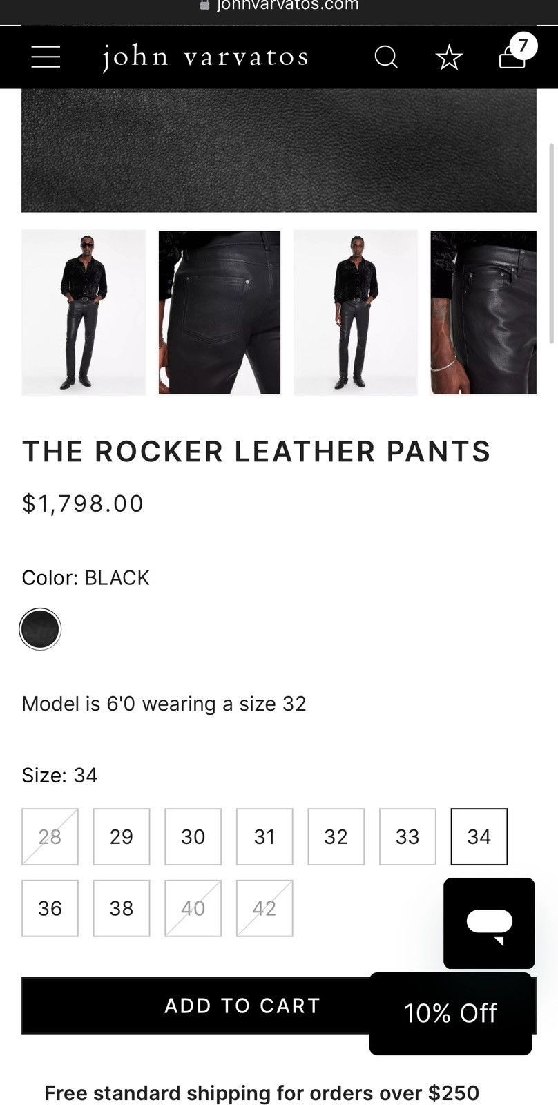 John Varvatos Rocker leather Pants size 30 Size US 30 / EU 46 - 12 Thumbnail