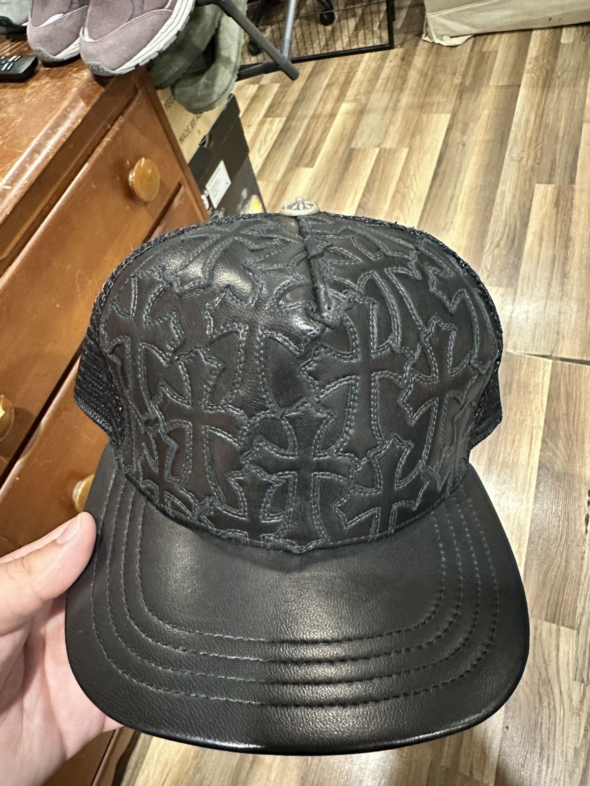 Chrome Hearts Chrome Hearts All Leather Trucker Hat with Cross Patches Size ONE SIZE - 2 Thumbnail