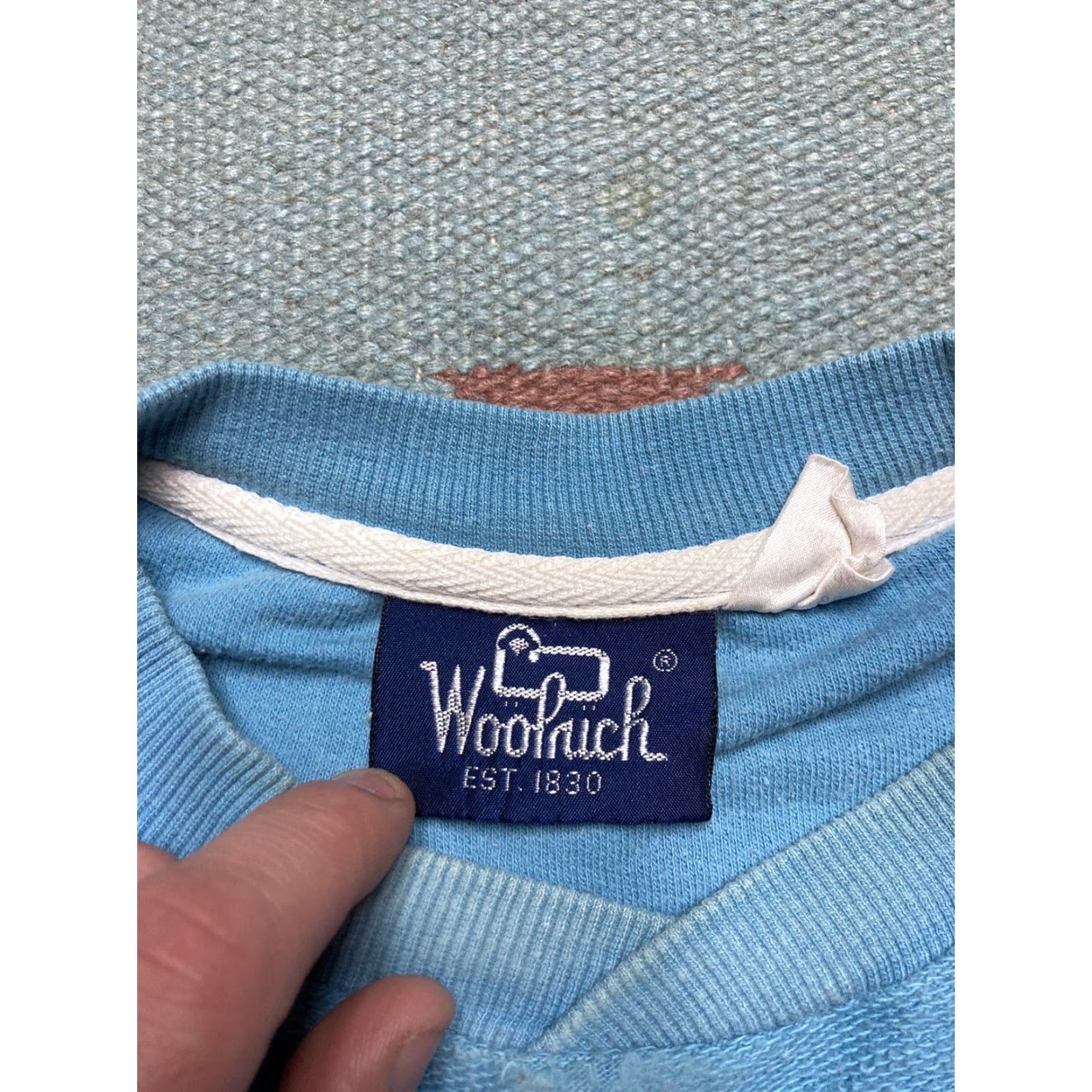 Vintage VINTAGE Woolrich Sweater Sweatshirt Floral Hawaiian Cotton XL Men Blue Pullover Size US XL / EU 56 / 4 - 6 Thumbnail