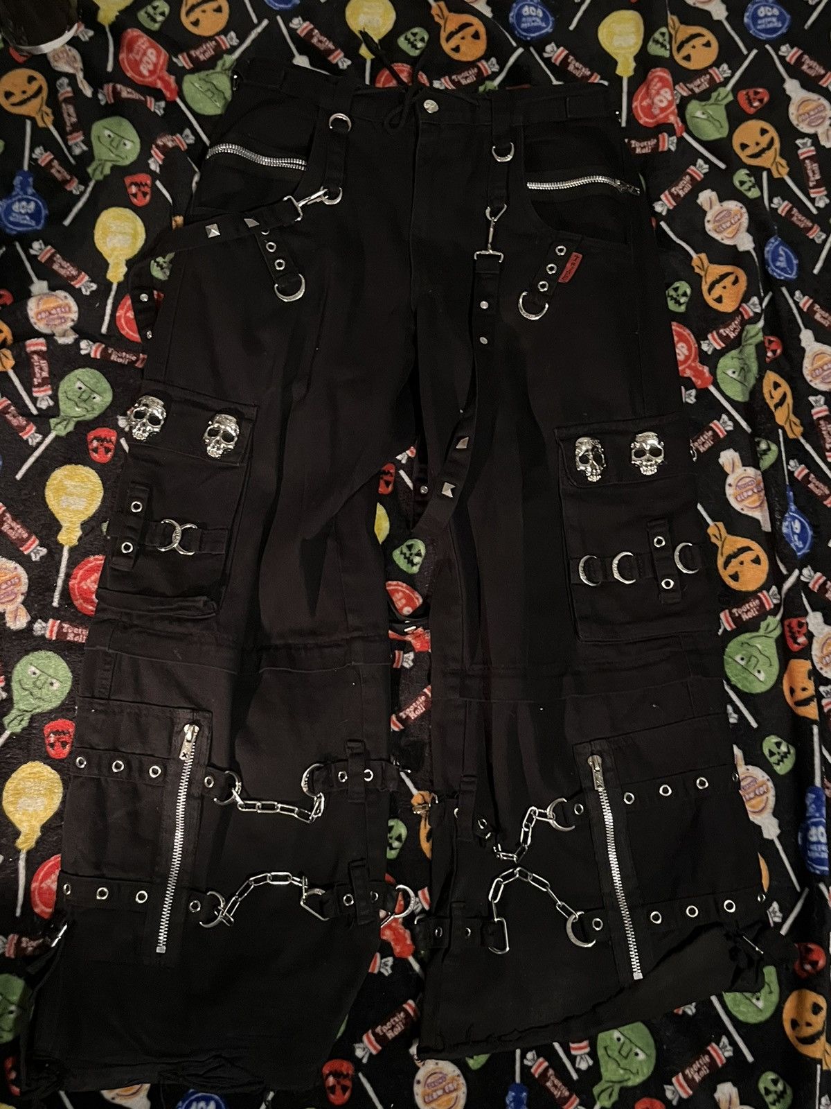 Tripp NYC Tripp NYC black pants skulls with chains Size US 30 / EU 46 - 1 Thumbnail