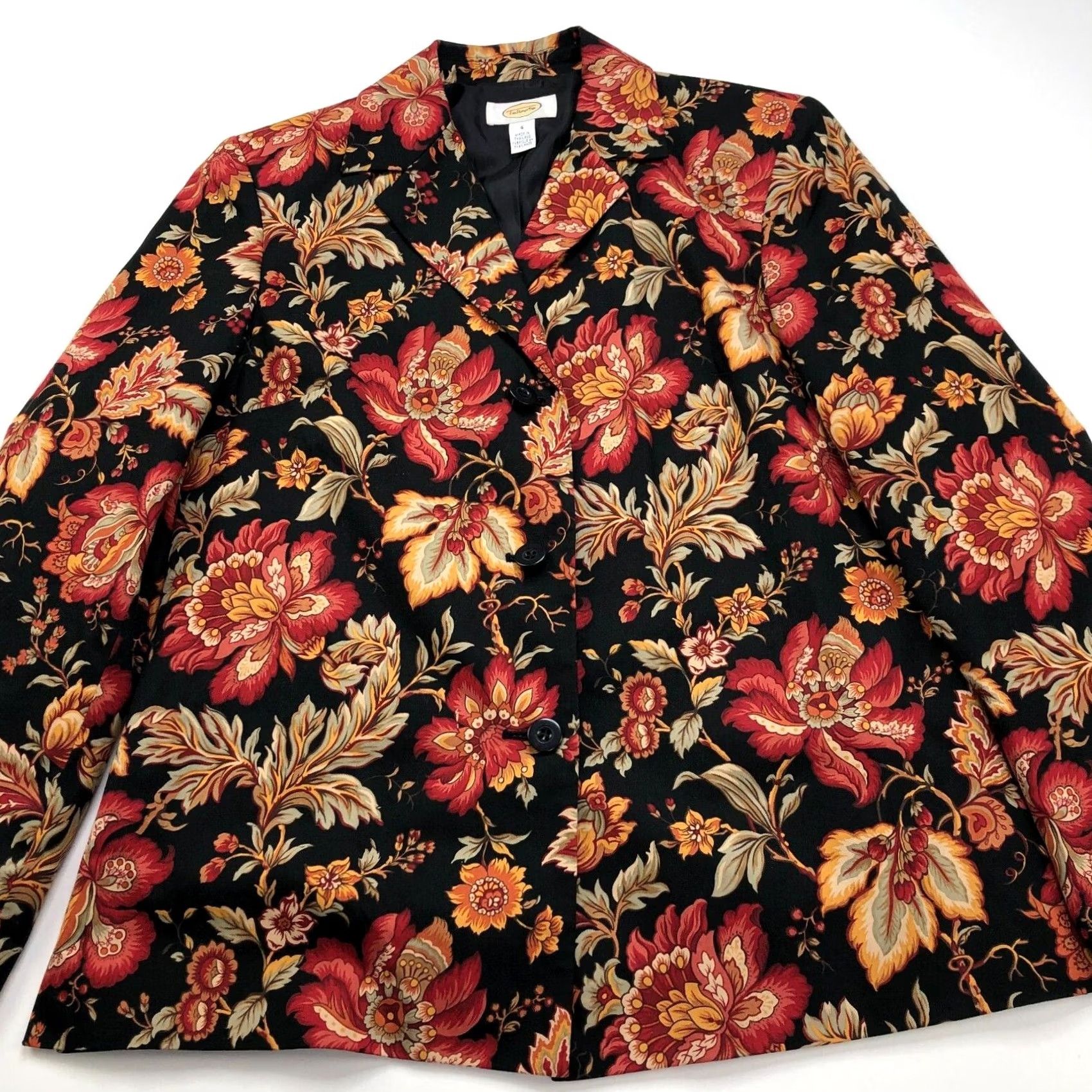 Talbots Talbots Floral Lightweight Womens 100% Cotton Three Button Blazer Jacket Blazer Women Small 4 Multicolor Floral Pattern Size S / US 4 / IT 40 - 2 Thumbnail
