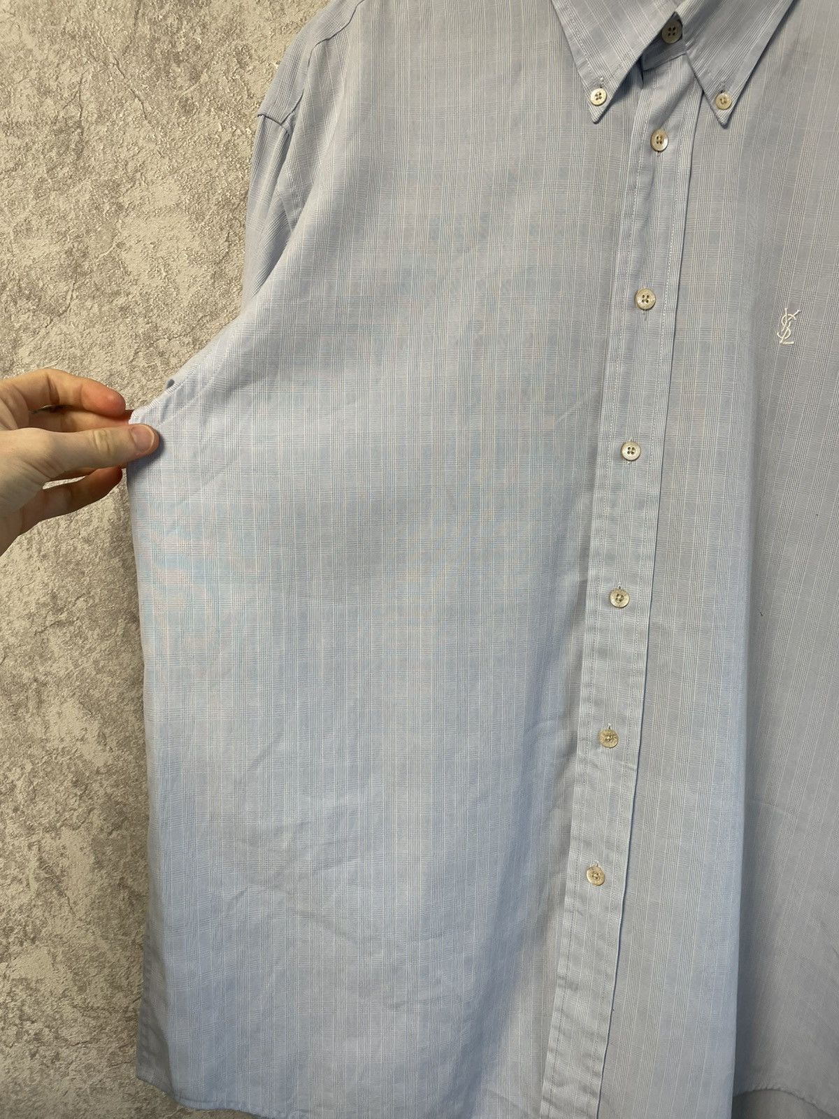 Yves Saint Laurent Vintage YSL Yves Saint Laurent Checkered Long Sleeve Shirt Size US L / EU 52-54 / 3 - 5 Thumbnail