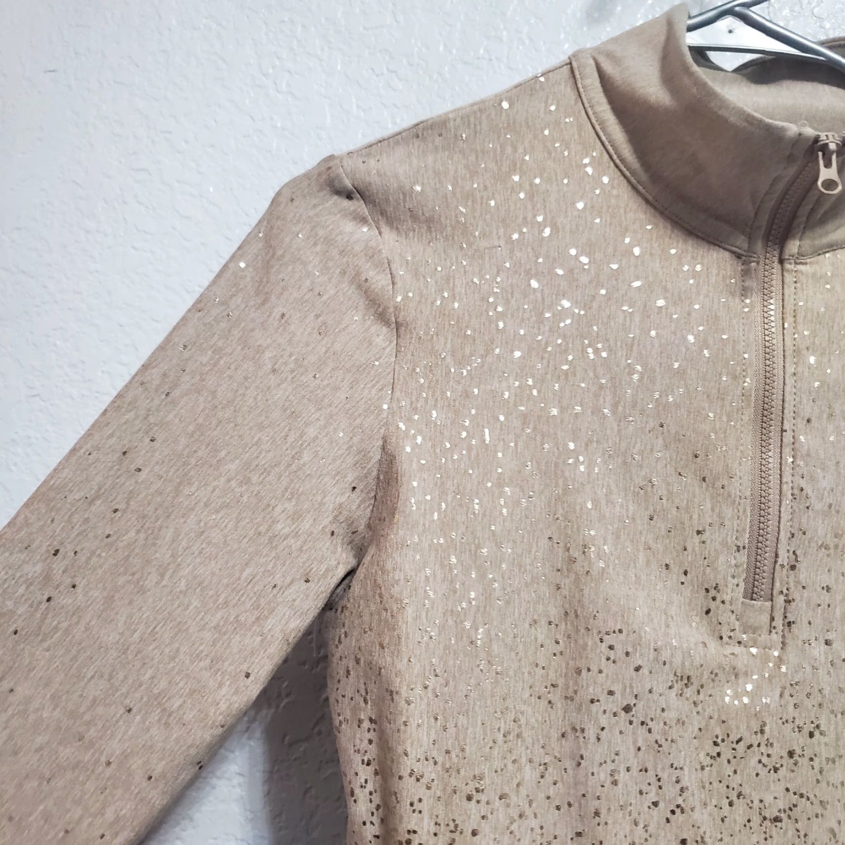Vintage Yogalicious Sweatshirt Women M Brown Rose Gold Foil Aura Glam 1/4 Zip Pullover Size M / US 6-8 / IT 42-44 - 5 Thumbnail