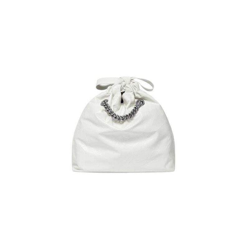 Balenciaga o1w1db10526 Size: OS / Crush Small Tote Bag in Optic White Size ONE SIZE - 6 Thumbnail