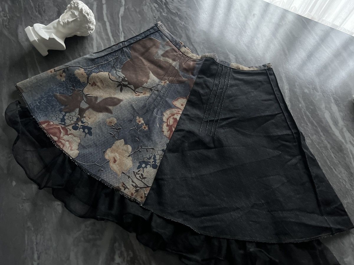 Morgan De Toi Morgan De Toi : Skirt Two Layer Denim Rare Pattern Size 26" / US 2 / IT 38 - 4 Thumbnail