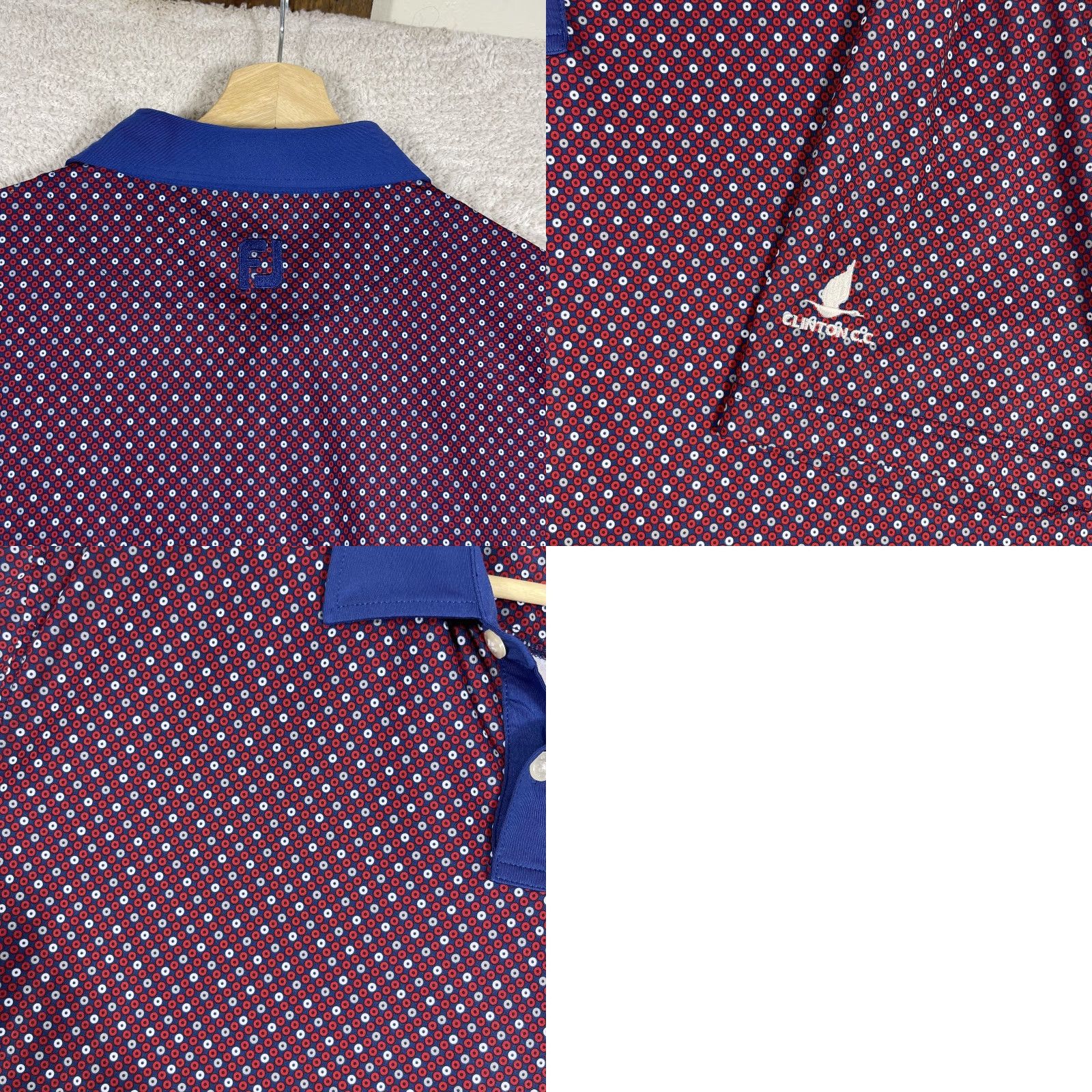 Footjoy FootJoy Polo Shirt Mens XL Circle Print FootJoy Lisle Floral Performance Clinton CC Polo Short Sleeve Multicolor Jungle Leaf Print Lisle Golf Men XL Size US XL / EU 56 / 4 - 8 Thumbnail