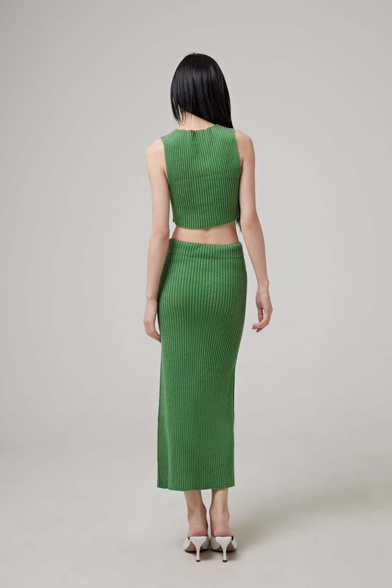 Jil Sander o1y1025 Maxi Skirt in Green Size 26" / US 2 / IT 38 - 4 Thumbnail