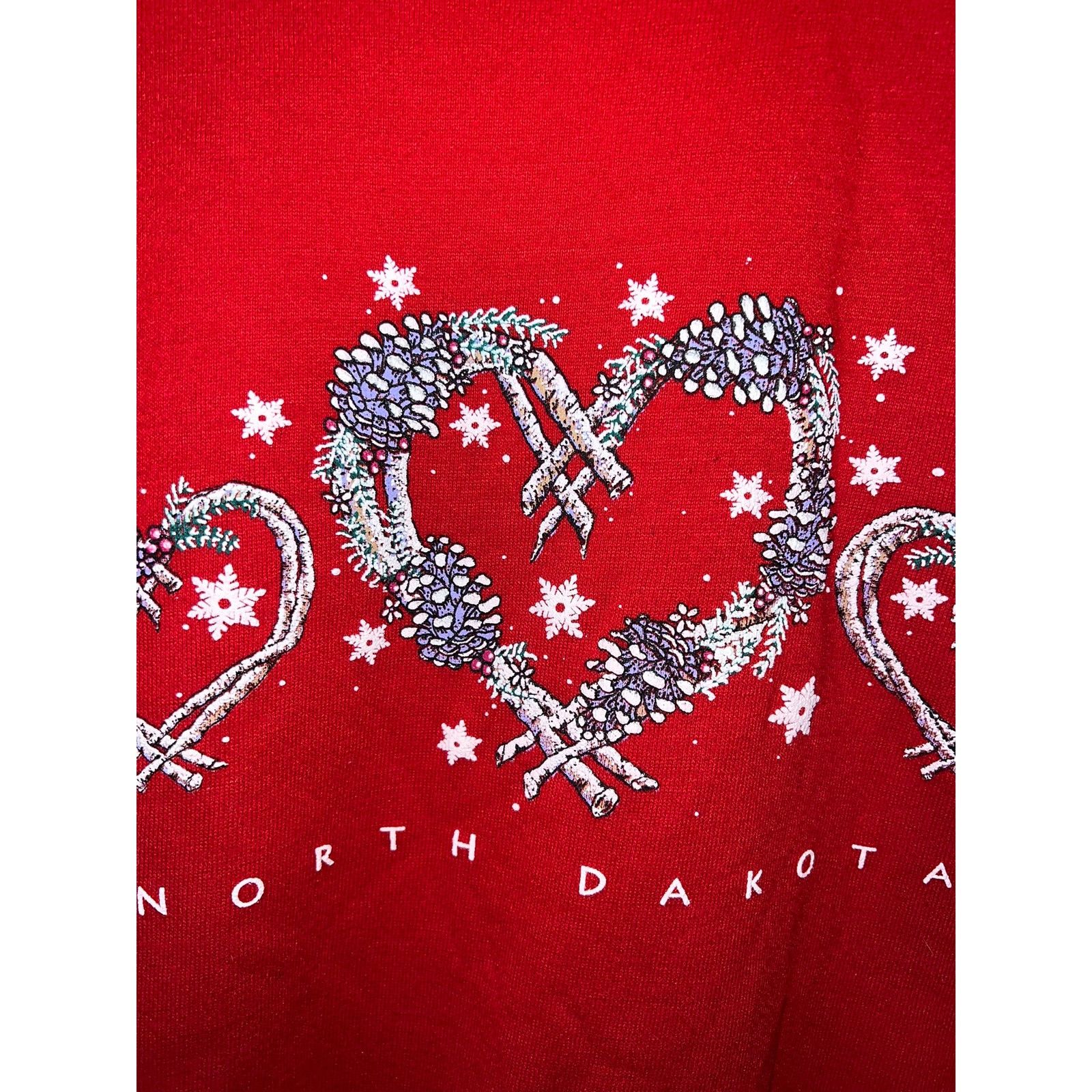 Jerzees Vintage North Dakota Sweatshirt Winter Christmas Crewneck L Size US L / EU 52-54 / 3 - 4 Thumbnail