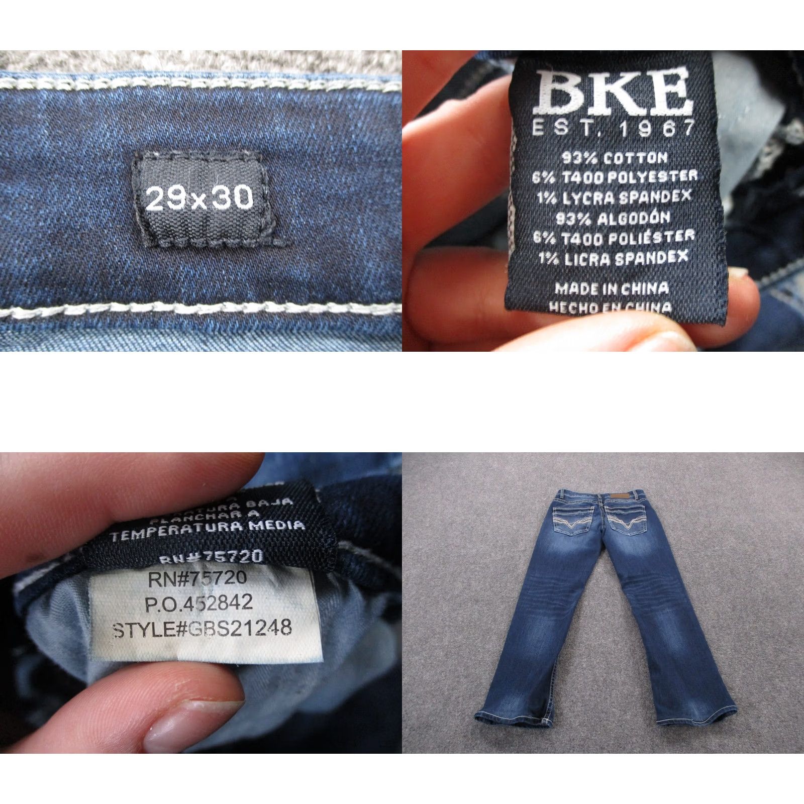 Vintage BKE Buckle Jeans Mens 29 X 30 Blue Denim Aiden Boot Cut Jeans Regular 5-Pocket Mens Blue 90s Style Boots Cut Buckle Brand: Buckle Jeans" Size US 29 - 8 Thumbnail