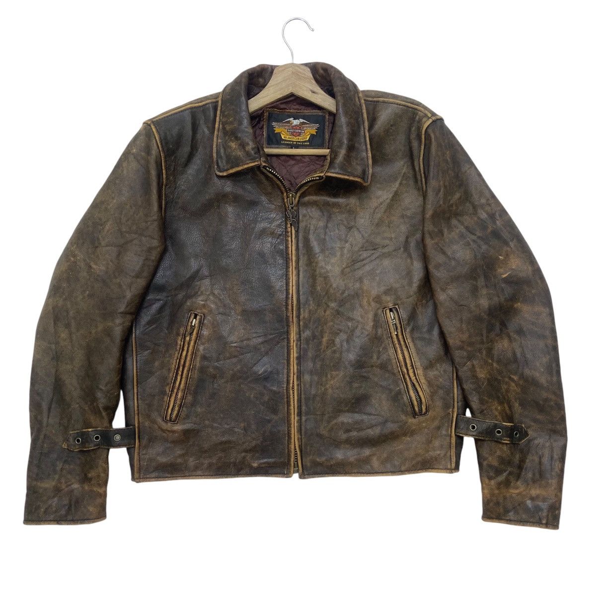Vintage Harley Davidson Motorcycle Cafe Racer Biker Jacket