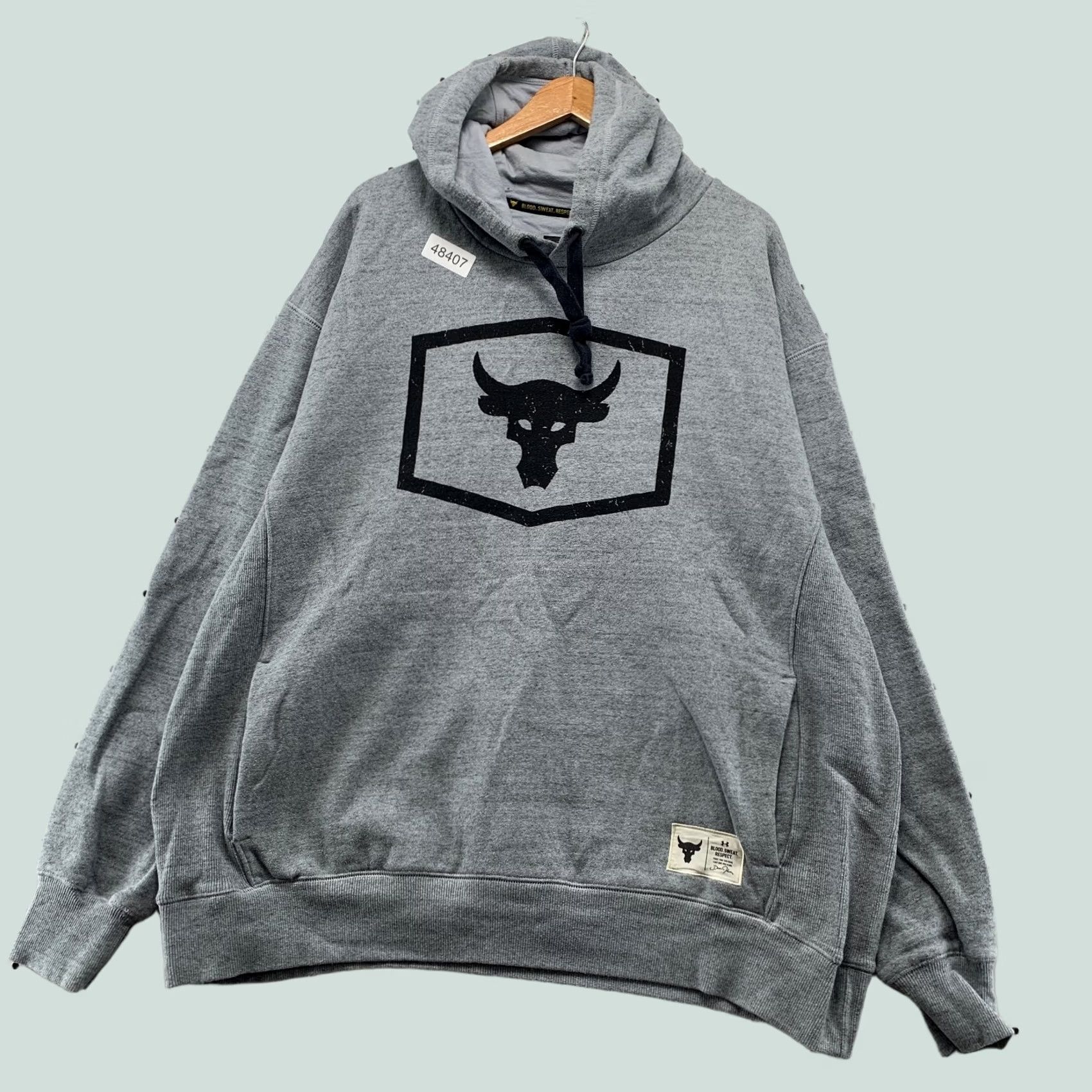 Under Armour Under Armour Project Rock Hoodie Sweatshirt Mens 3XL Gray Fleece Hooded Pullover Size US XXL / EU 58 / 5 - 1 Thumbnail