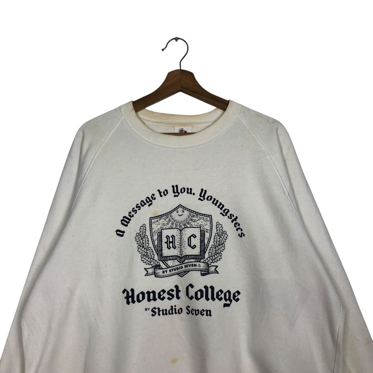 GU 📌Vintage Sweatshirt Honest College Studio Seven Big Logo Size US L / EU 52-54 / 3 - 4 Thumbnail
