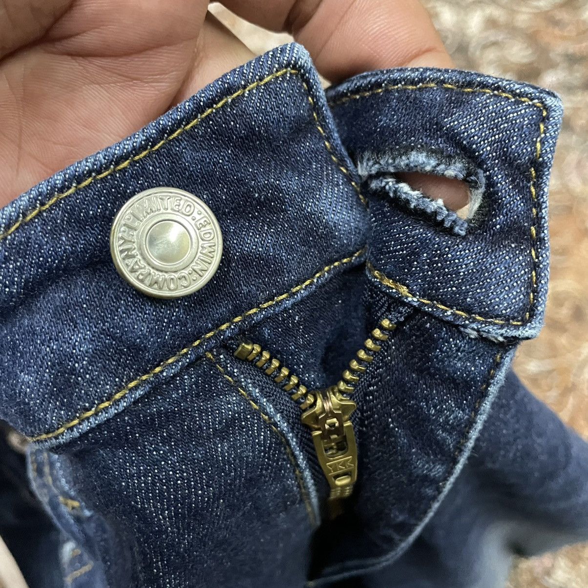 Edwin 🔥Vintage Edwin Black Tab Stoned Washed Distress Flare Jeans Size US 31 - 12 Thumbnail