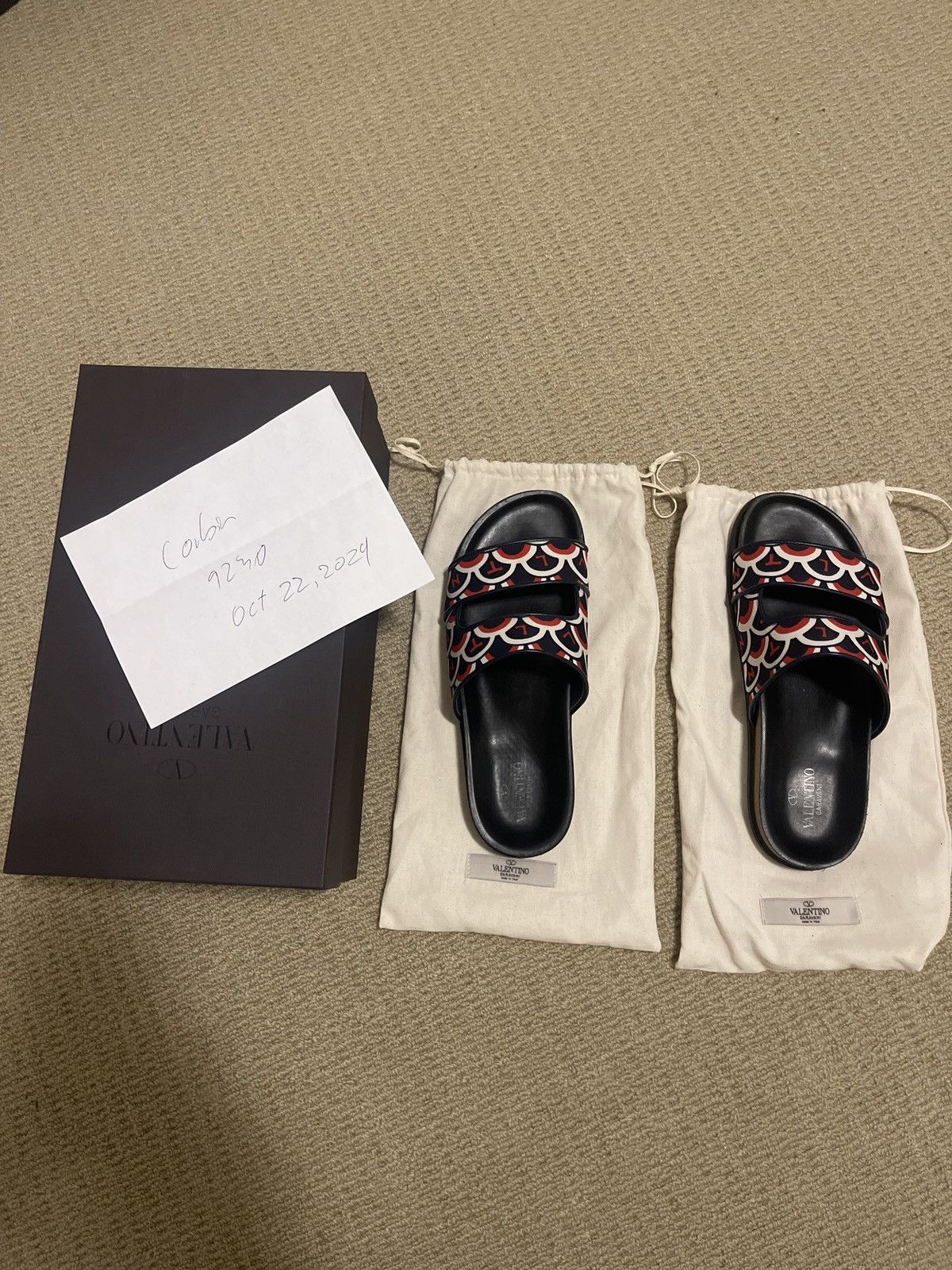 Valentino Valentino scale print slides Size US 10 / EU 43 - 2 Thumbnail