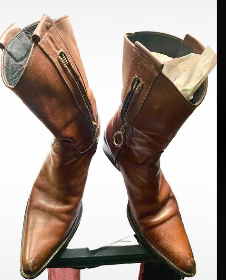 Designer × Japanese Brand × Vintage Fauzian Jeunesse Brown Leather Western Size EU 37 UK 4 £325 Size US 6.5 / IT 36.5 - 8 Thumbnail