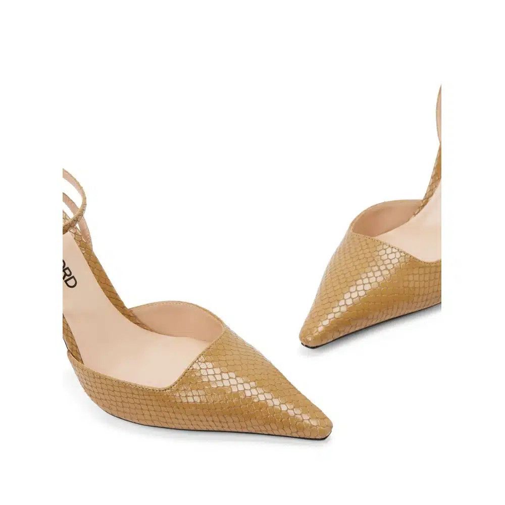 Tom Ford o1loc1c0925 W3514 Snake Effect Mid Heel Sandals in Brown Size US 8.5 / IT 38.5 - 2 Thumbnail