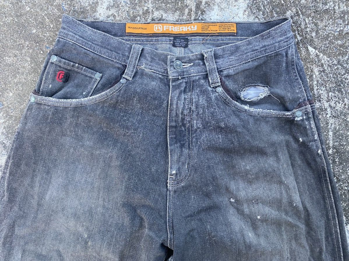 JNCO × Vintage Freaky Soul Manager Massive808 Y2K Baggy Thrashed Jeans Size US 32 / EU 48 - 7 Thumbnail
