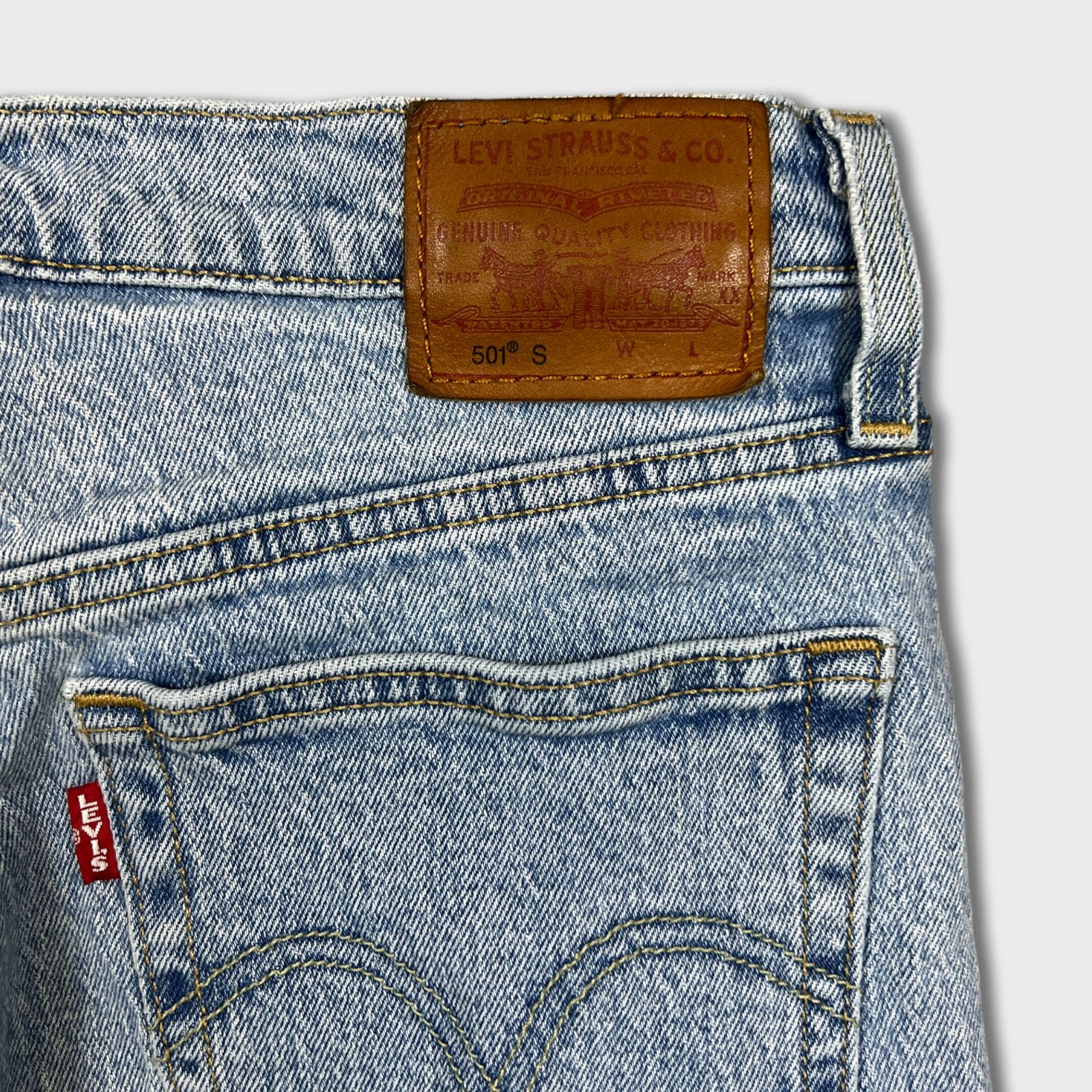 Levi's × Vintage Levi's 501 S Jeans 28x27 Light Button Fly Premium Denim Pant Size US 28 / EU 44 - 6 Thumbnail
