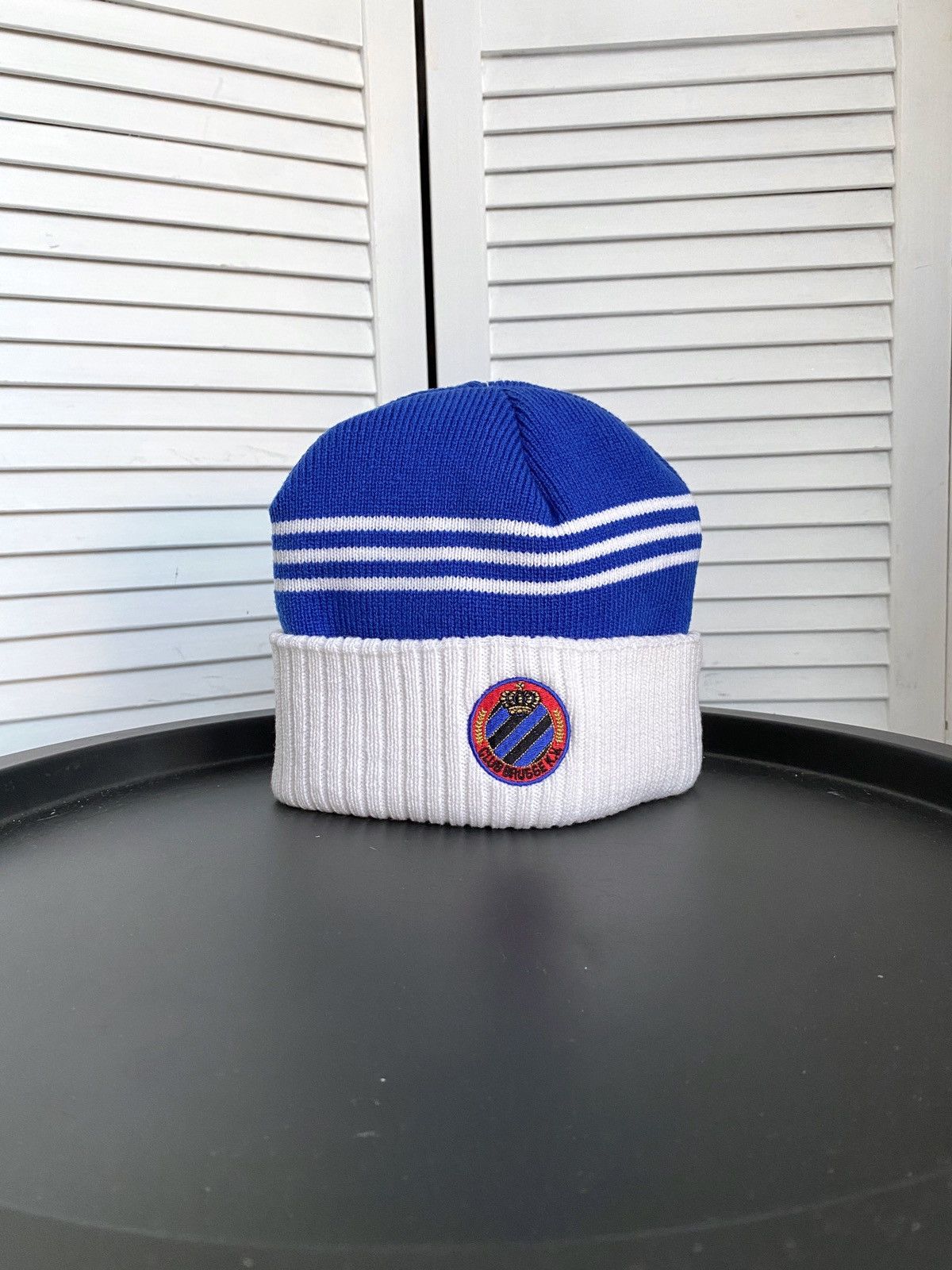 Adidas × Vintage Vintage 90s Adidas Club Brugge KV Soccer Striped Beanie Hat Size ONE SIZE - 2 Thumbnail