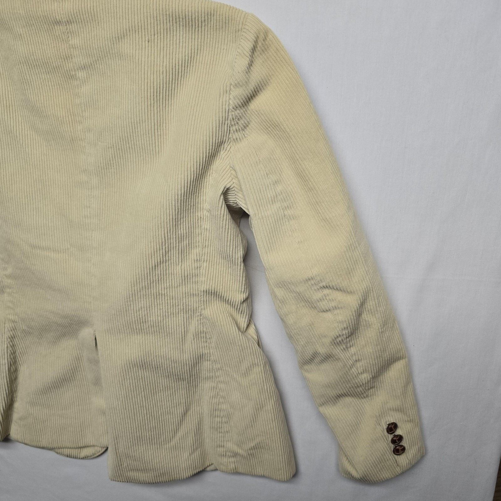 Vintage Vintage Corduroy Blazer 7/8 Cream Pockets Notch Lapel Jacket Size M / US 6-8 / IT 42-44 - 9 Thumbnail