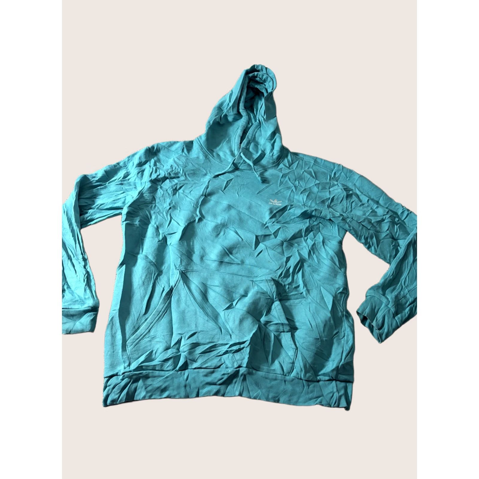 Adidas Adidas Originals Hoodie Mens XL Blue Fleece Pullover Trefoil Logo Sweatshirt Size US XL / EU 56 / 4 - 1 Thumbnail