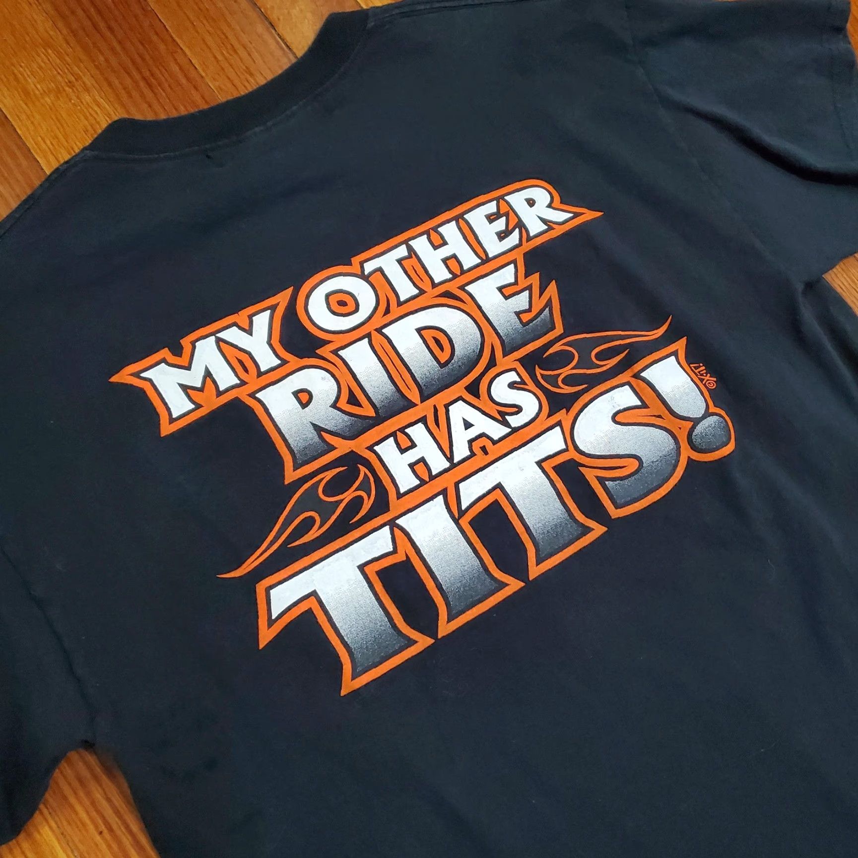 Other Dilligaf Bike Wear Shirt Mens L Black Graphic Print Biker T-Shirt Funny Adult Humor My Other Ride Has Tits! Size US L / EU 52-54 / 3 - 2 Thumbnail