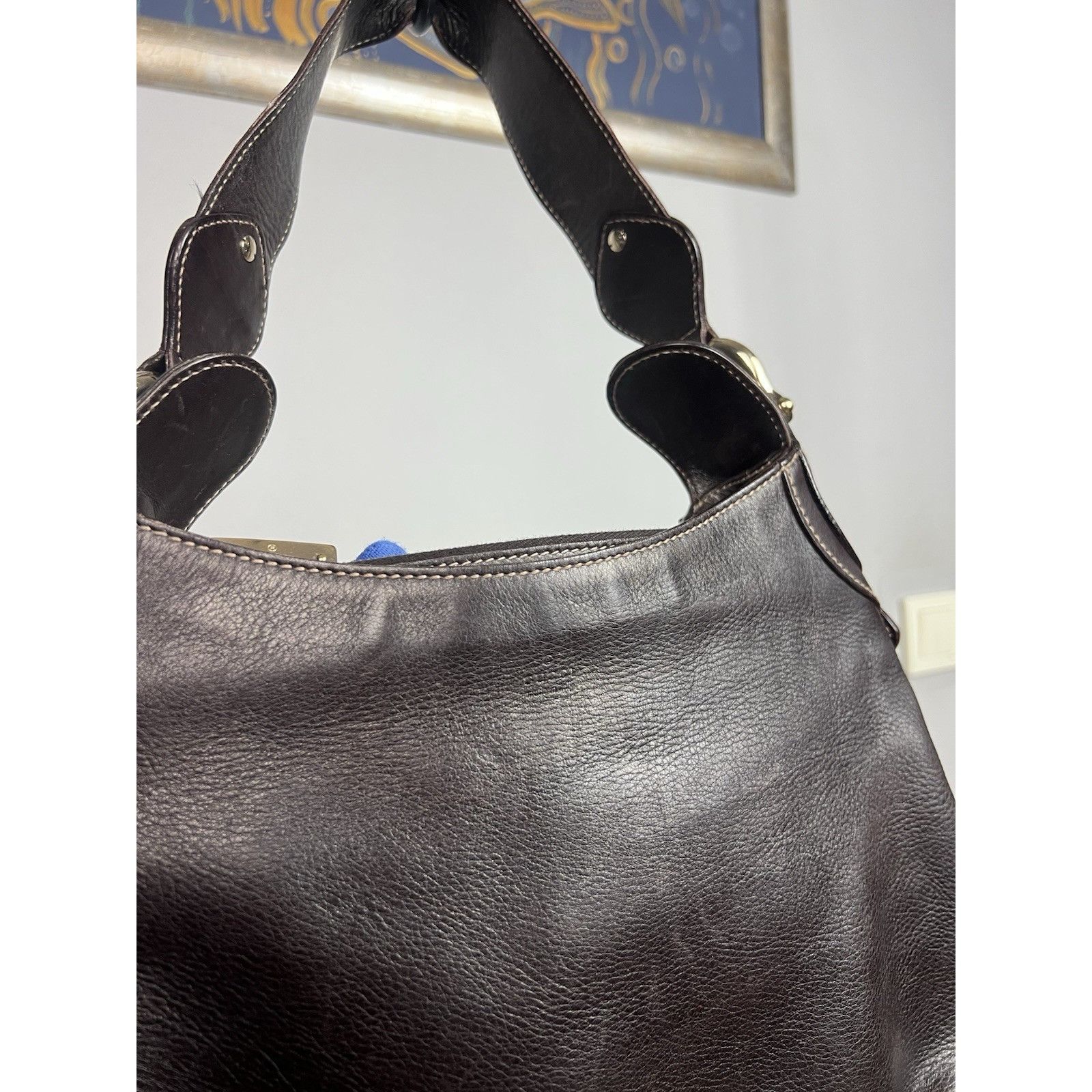 Gucci Gucci Creole Horsebit Dark Brown Leather Hobo Shoulder Bag Size ONE SIZE - 7 Thumbnail