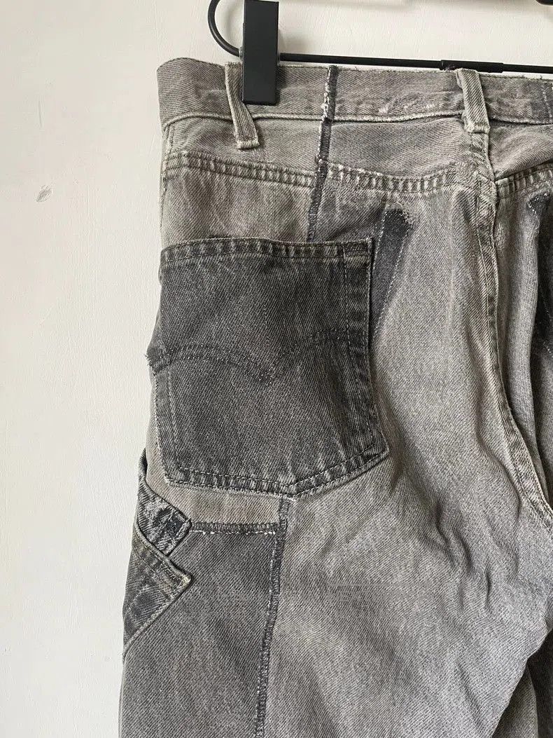 Takahiromiyashita The Soloist. Takahiromiyashita The Soloist Black Patchwork Denim Jeans. Size US 30 / EU 46 - 4 Thumbnail