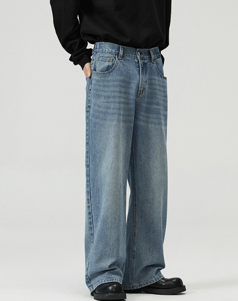 Japanese Brand Blue American retro washed distressed jeans y2k Size US 32 / EU 48 - 4 Thumbnail