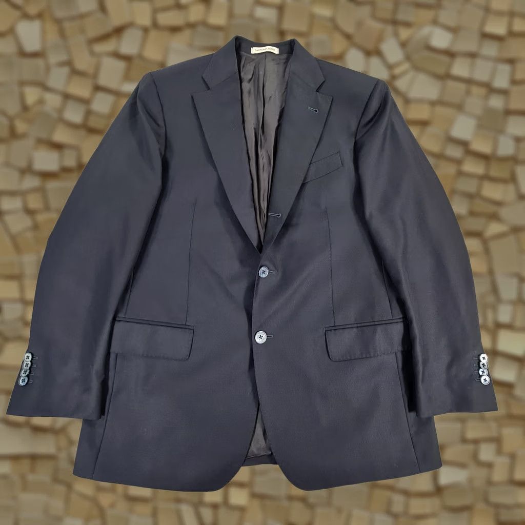 Vintage Sartoria Rossi Mens Suit Jacket Navy Blue 40 R Wool Blazer Vitale Barberis Size 40R - 1 Thumbnail
