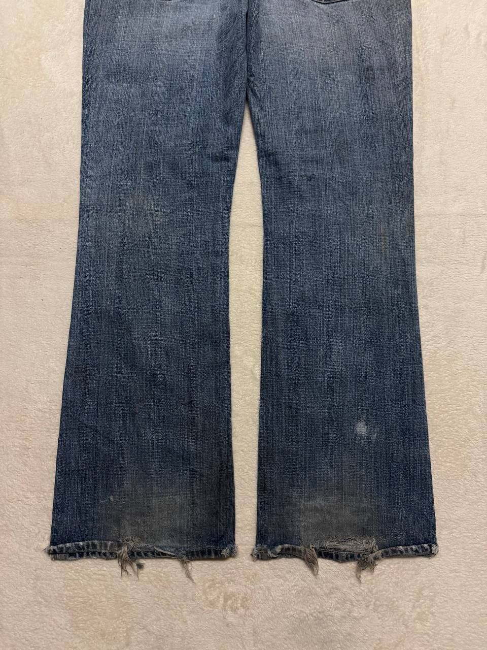 Vintage THRASHED 90s Style Abercrombie Rusty Distressed Flare Jean Size US 35 - 24 Thumbnail