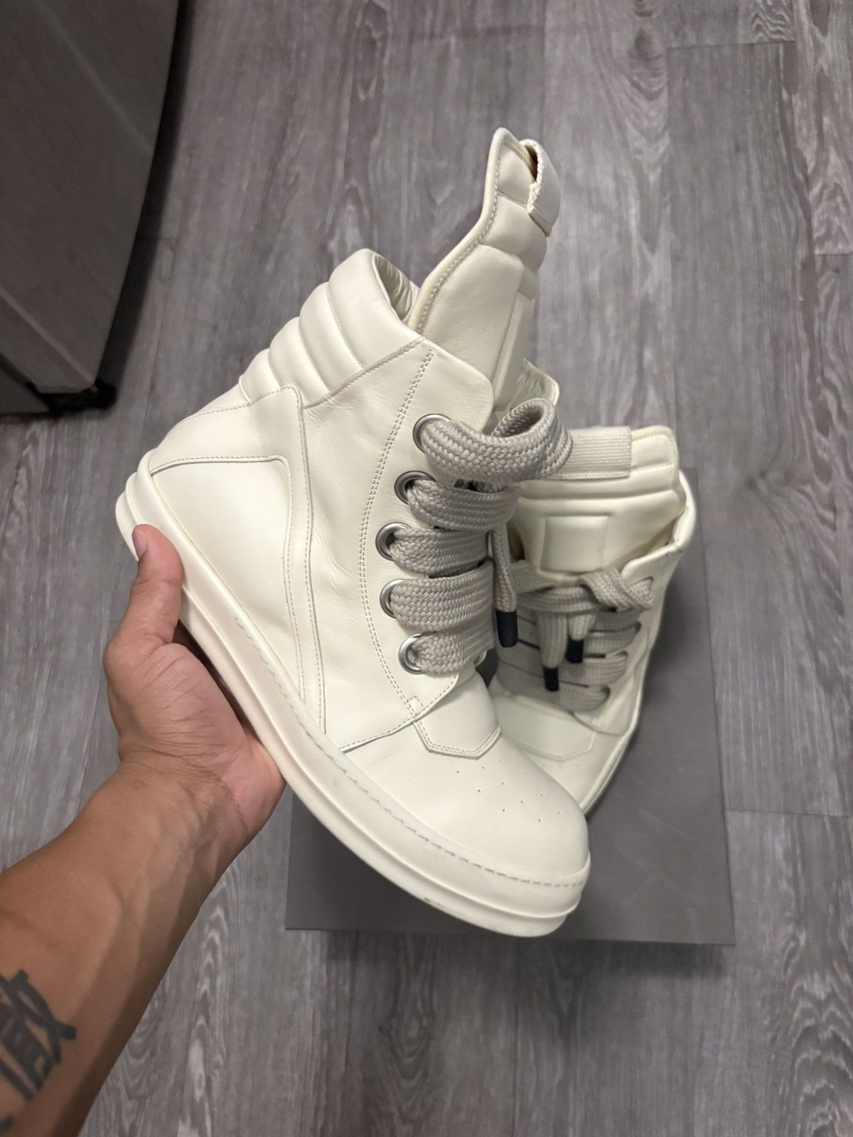 Rick Owens Rick Owens FW20 Performa White Rubber Taped Geobasket