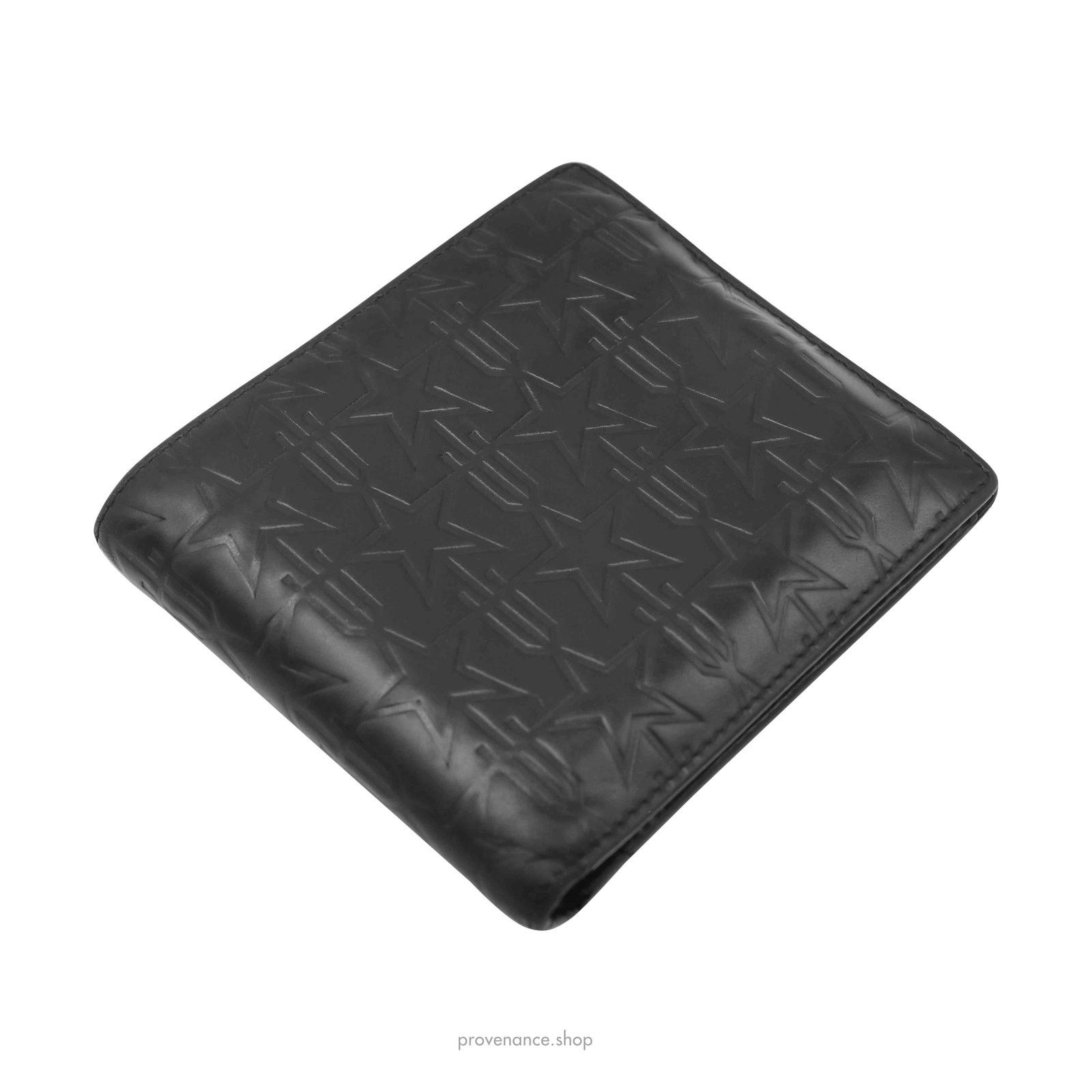 Givenchy 🔴 Givenchy Stars Embossed Wallet - Black Leather Size ONE SIZE - 6 Thumbnail