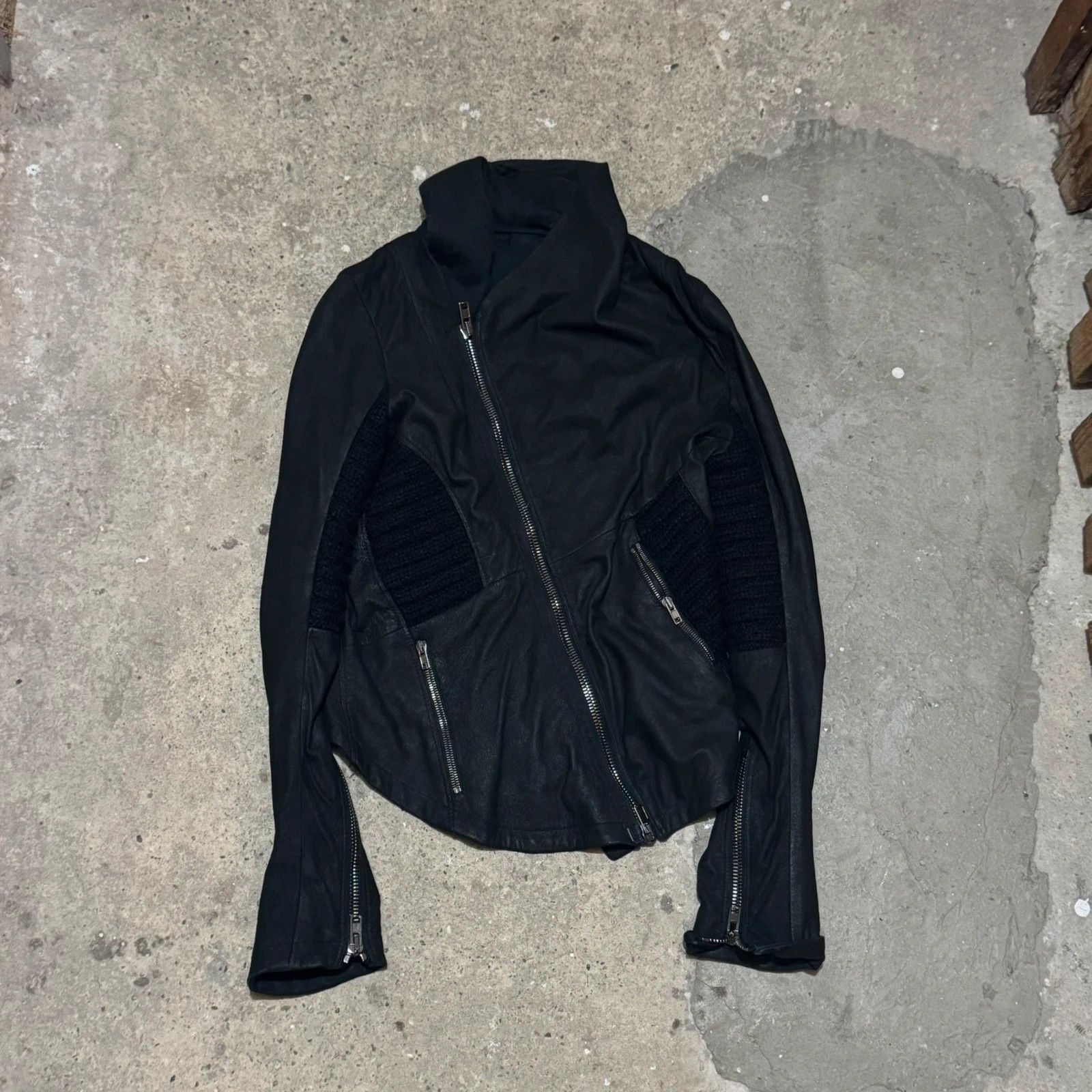 Isabel Benenato Isabel benenato asymmetrical zip biker leather jacket Size S / US 4 / IT 40 - 1 Thumbnail