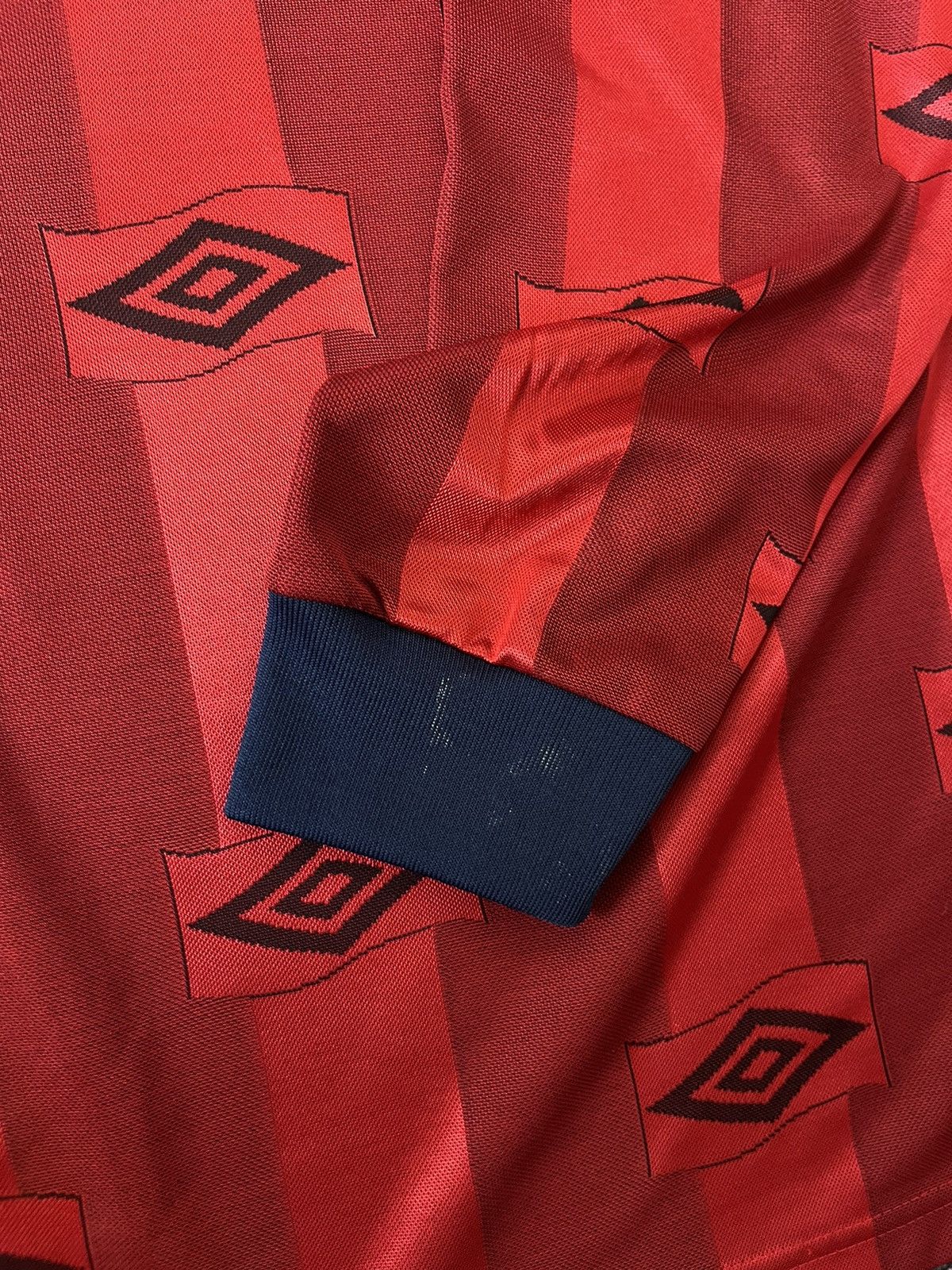 Umbro Vintage Umbro Monogram Longsleeve Shirt Jersey Red Size XL Size US XL / EU 56 / 4 - 3 Thumbnail