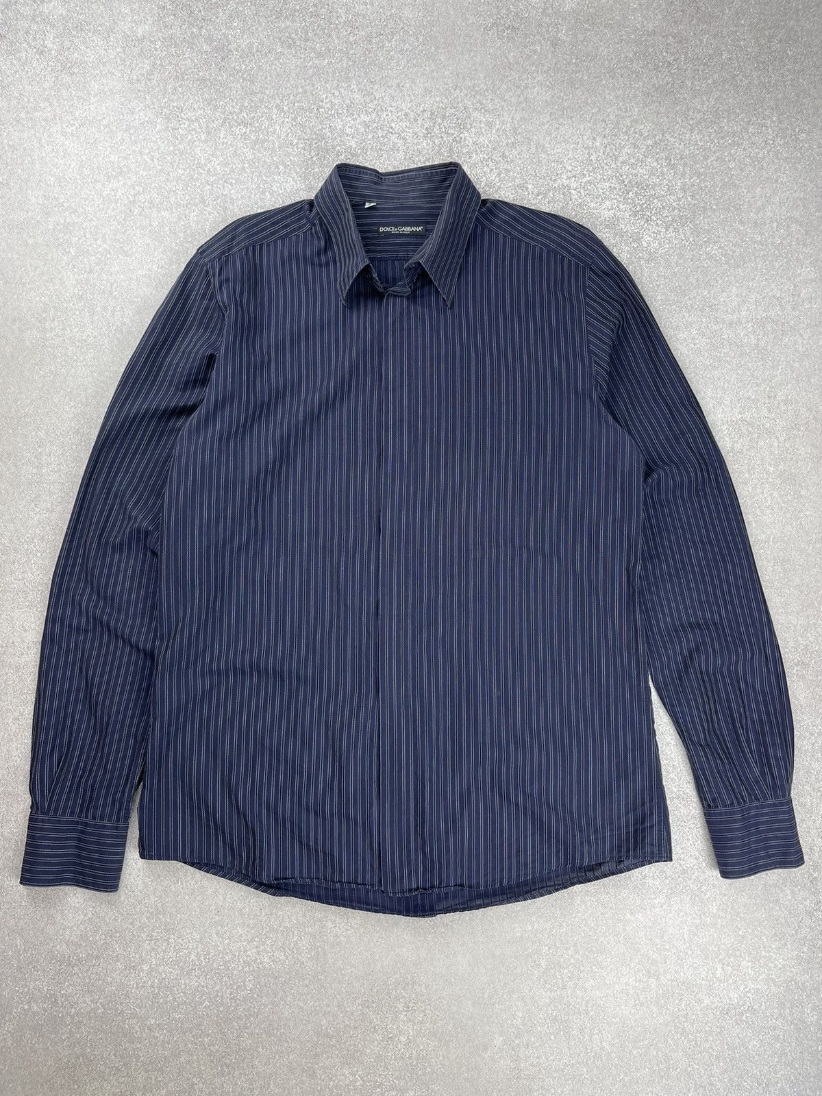 Dolce & Gabbana Dolce & Gabbana Striped Long Sleeve Shirt Size 18/45 Size US XL / EU 56 / 4 - 1 Thumbnail